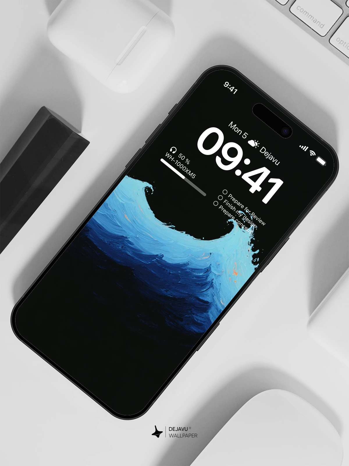 Dark Blue Ocean Wave Wallpaper 4K for iPhone Lock Screen