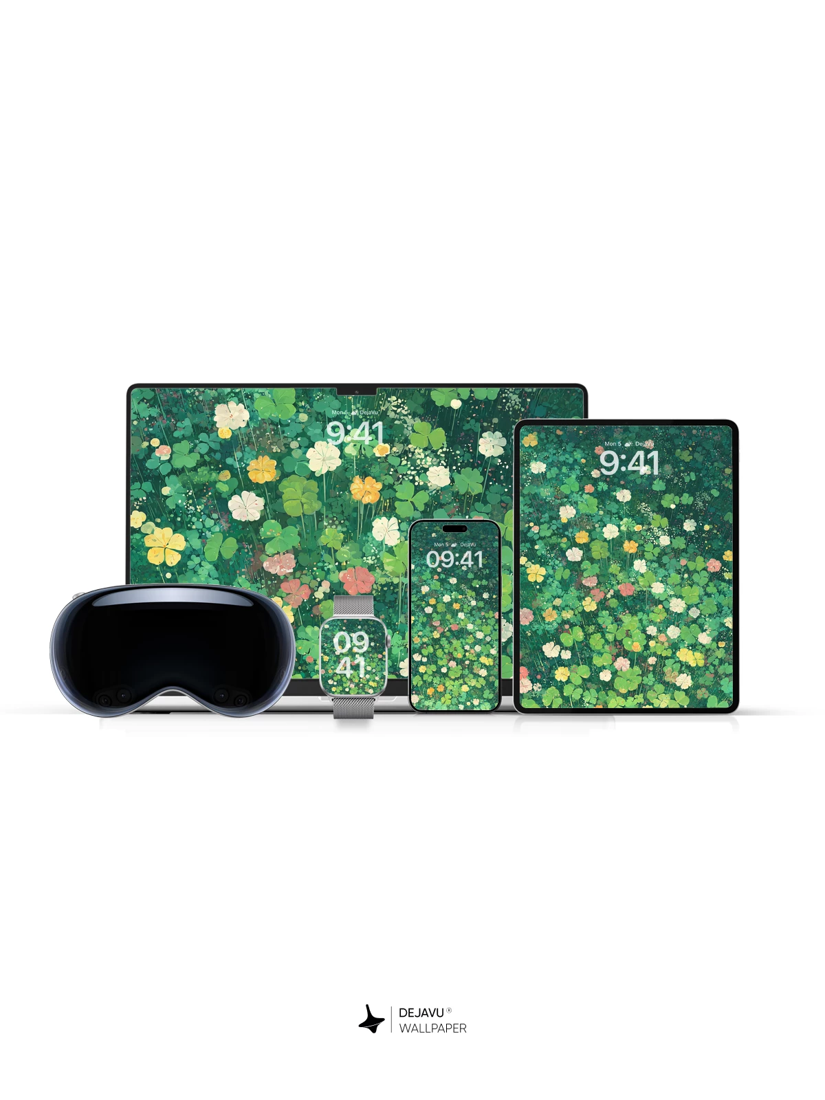 四叶草花朵壁纸 4K 用于iPhone锁屏