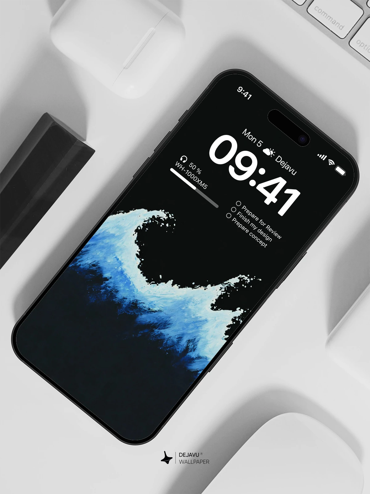 Blue Wave AMOLED Wallpaper 4K for Mobile Background