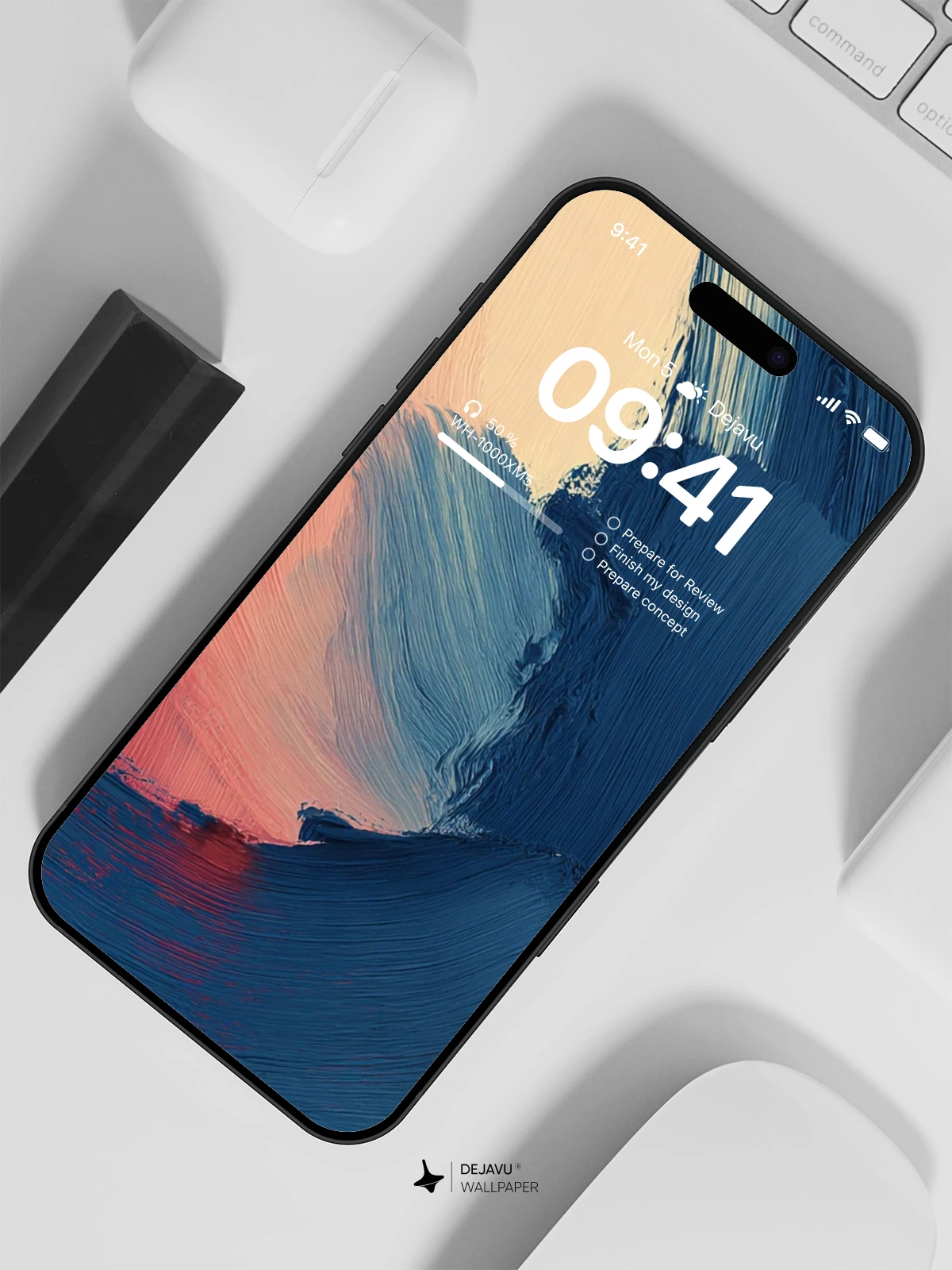 Abstract Blue Pink Wallpaper 4K for iPhone Lock Screen