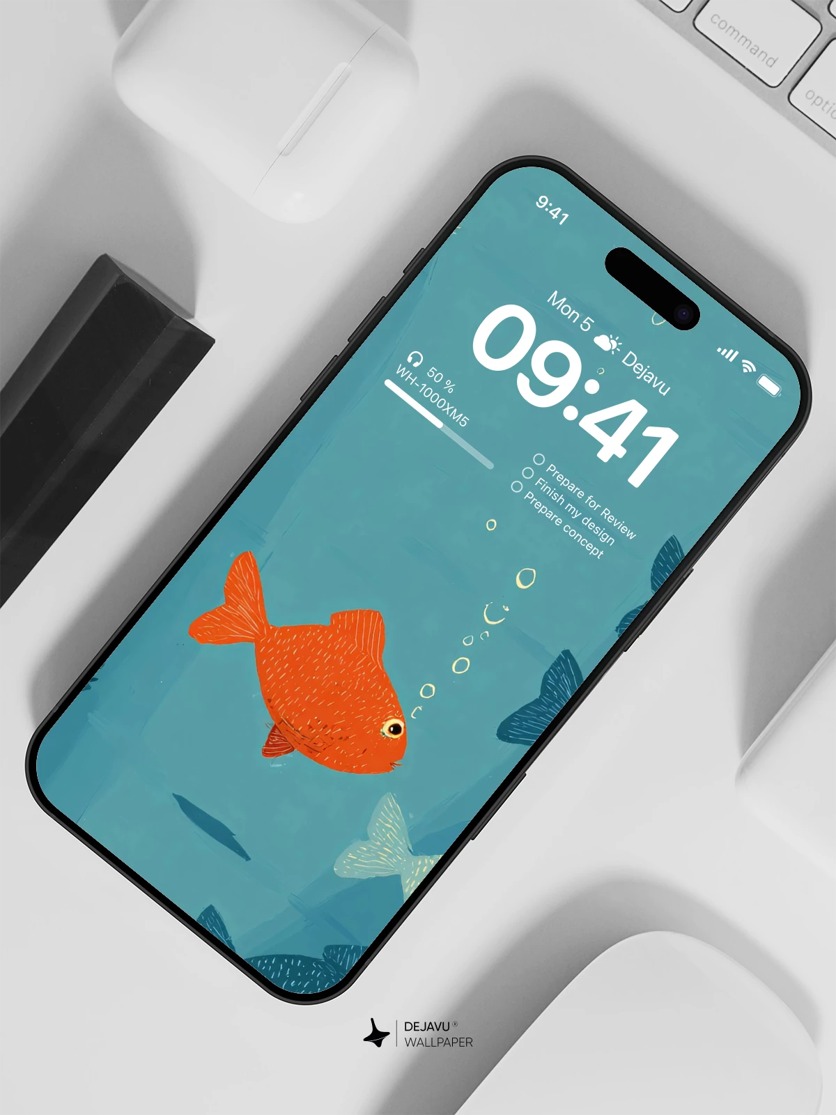 橙色鱼群壁纸 4K for iPhone Lock Screen