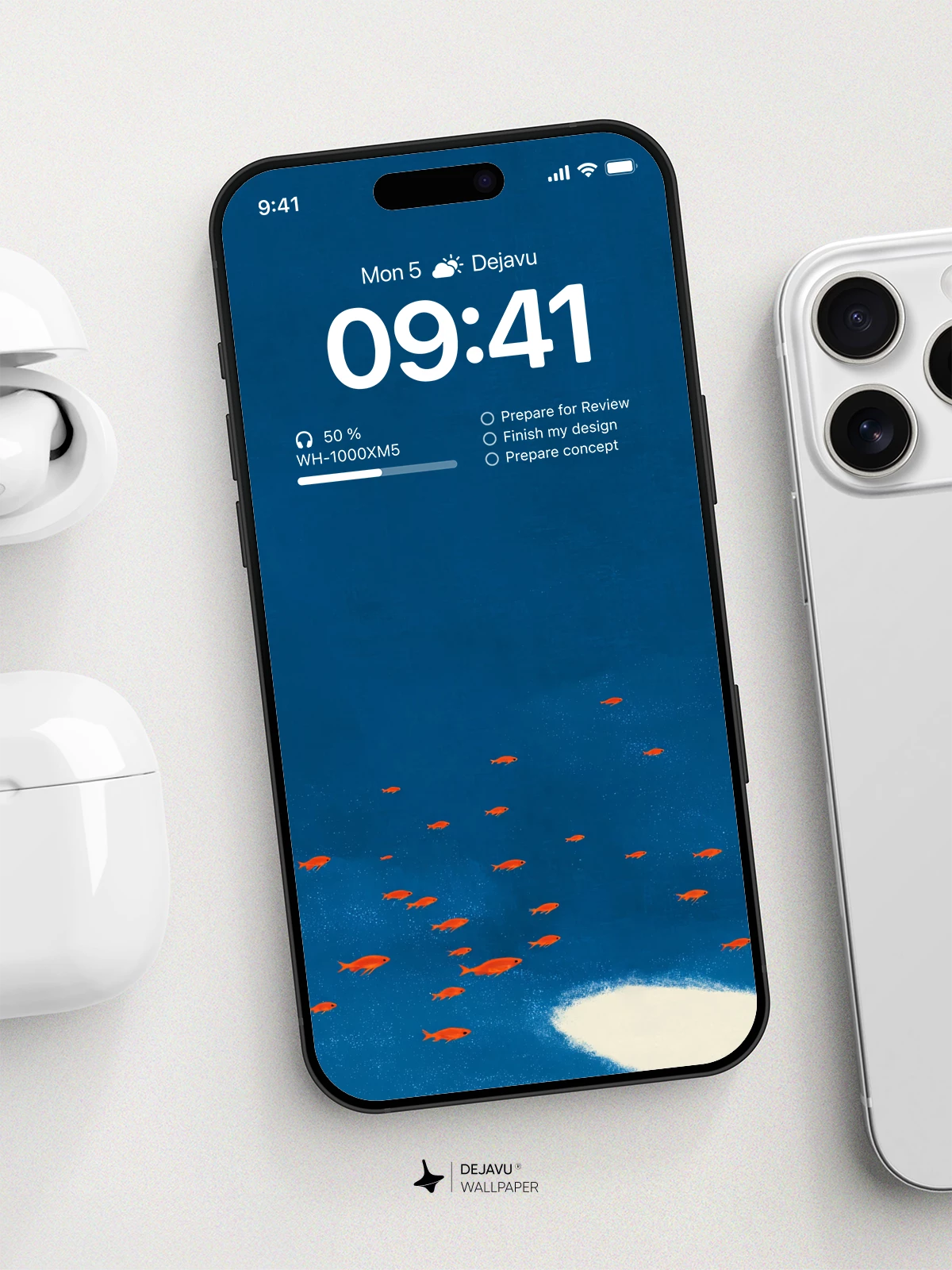 深海鱼群壁纸 4K 用于iPhone锁屏