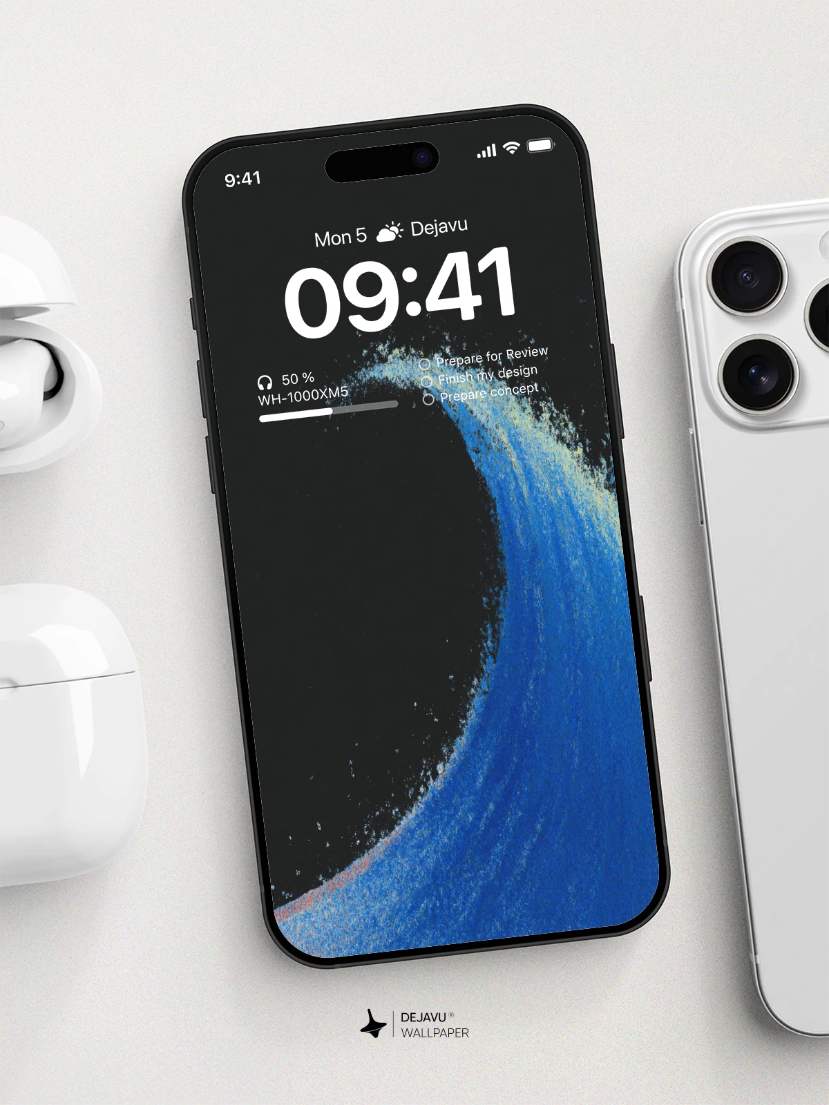 Blue Wave Wallpaper 4K AMOLED Display Wallpaper
