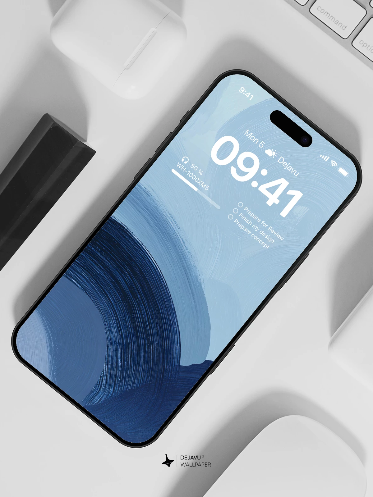Abstract Blue Brushstroke Wallpaper 4K for iPhone Lock Screen