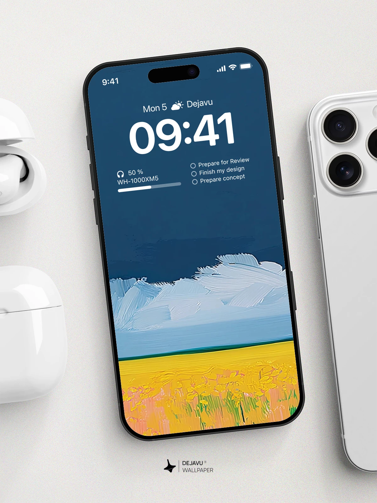 Yellow Field Sky Wallpaper 4K for iPhone Lock Screen