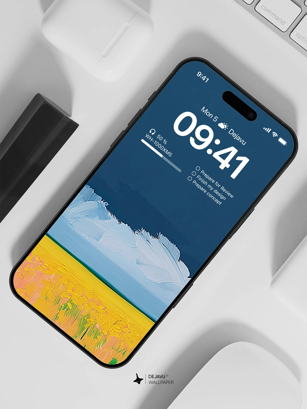 Yellow Field Sky Wallpaper 4K for iPhone Lock Screen