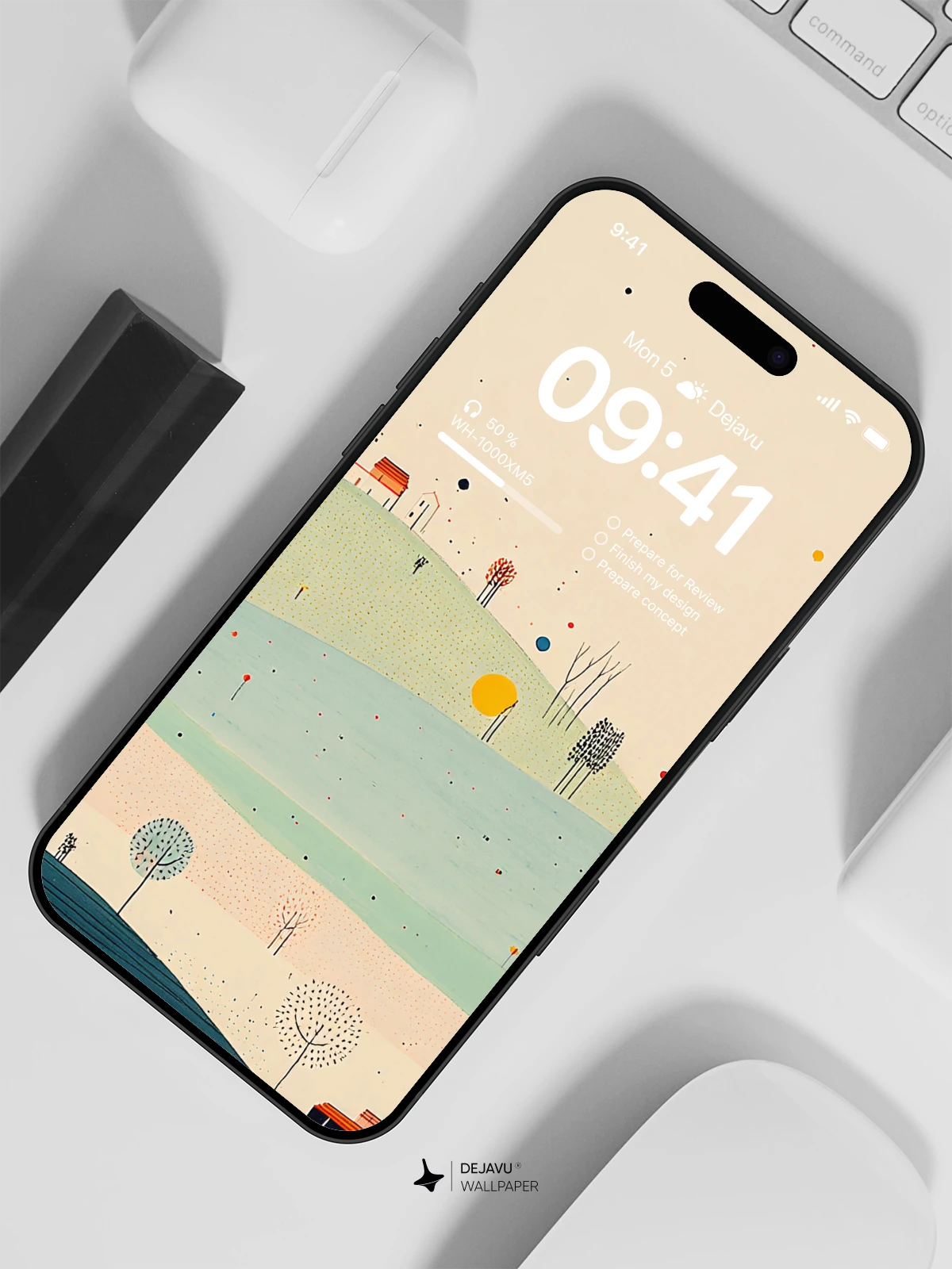 Minimalist Hillside Landscape Wallpaper 4K for iPhone Lock Screen