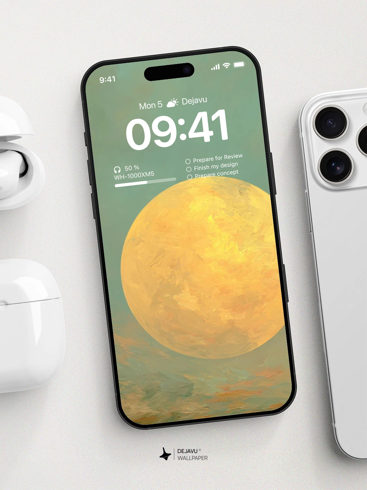Yellow Moon Wallpaper 4K AMOLED Display Wallpaper
