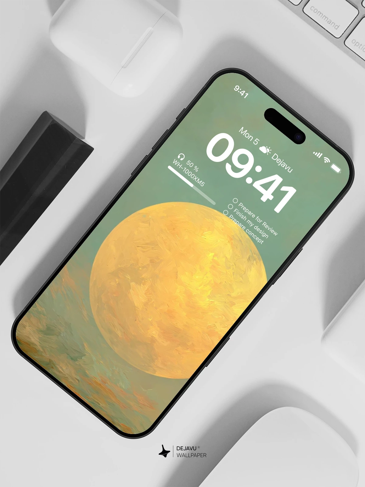 Yellow Moon Wallpaper 4K AMOLED Display Wallpaper