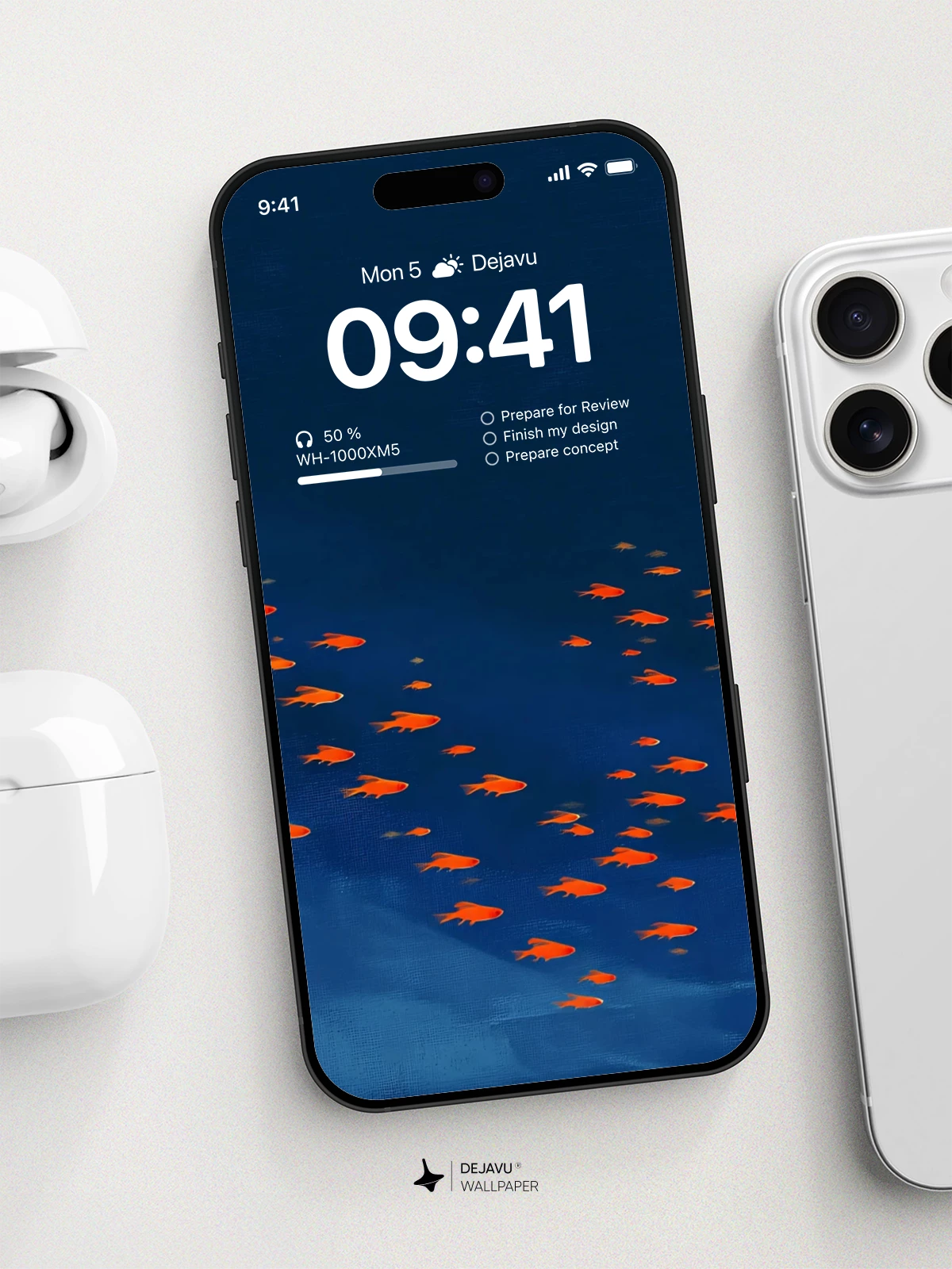 橙色鱼群壁纸4K AMOLED Display Wallpaper