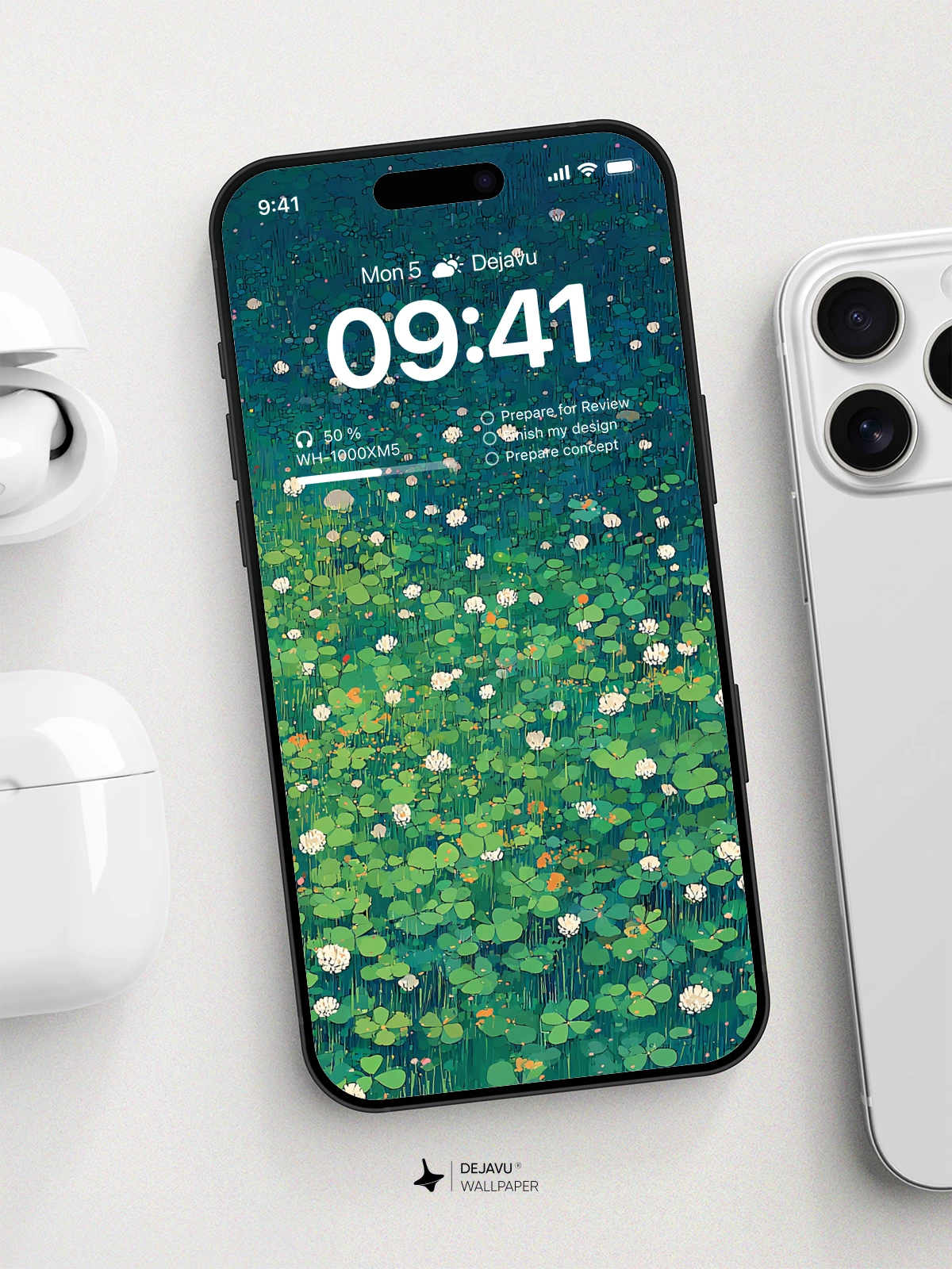 Clover Field 4K Wallpaper for iPhone Lock Screen