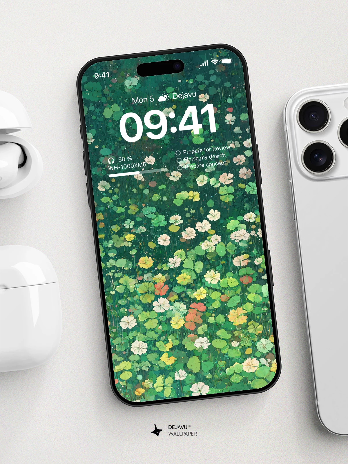 四叶草花朵壁纸4K for iPhone Lock Screen