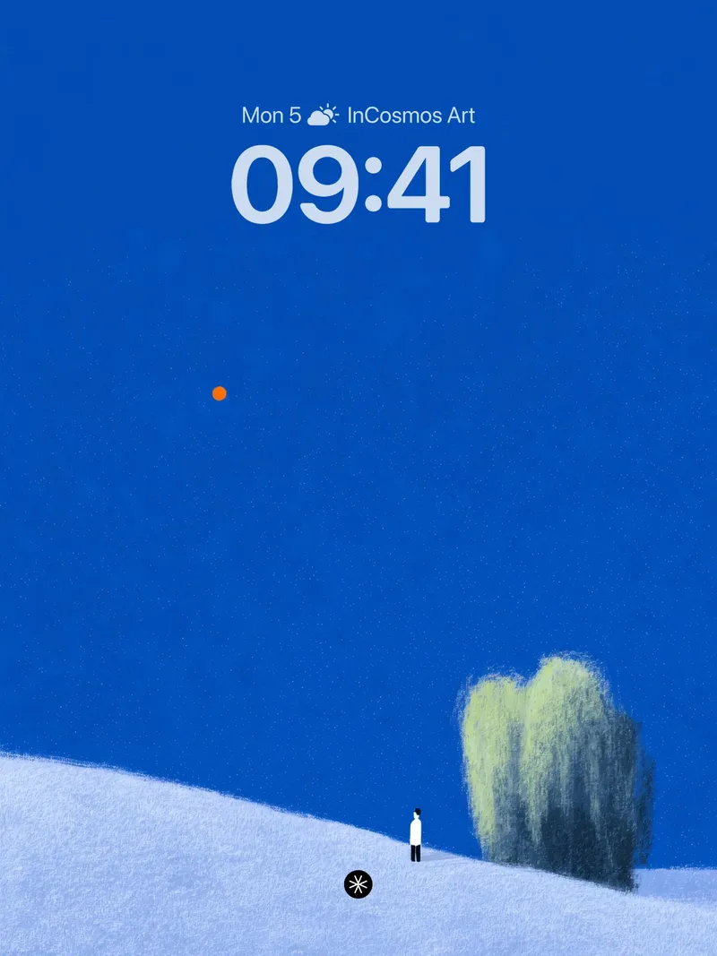 Serene Winter Solitude Wallpaper with Minimalist Landscape