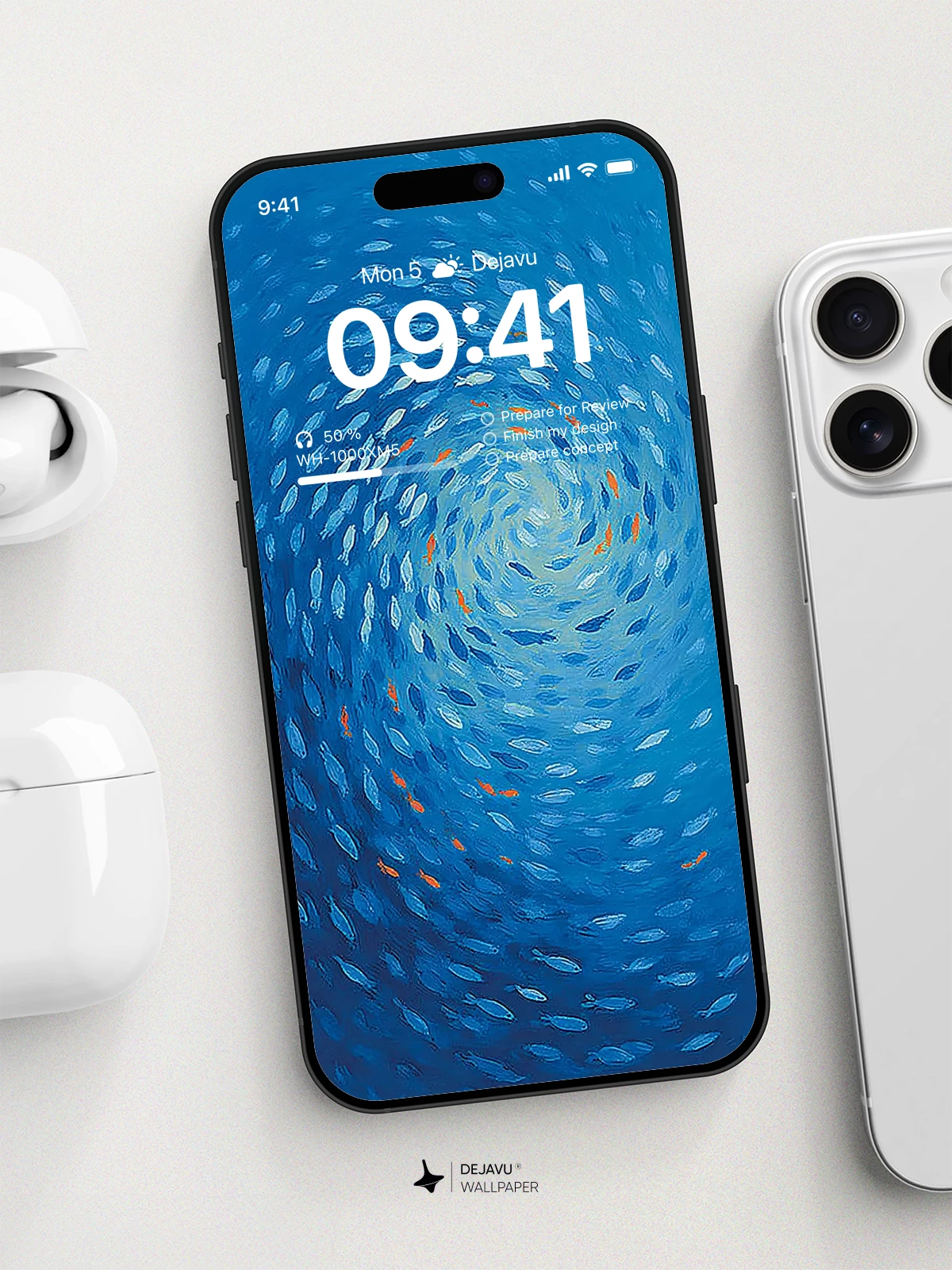 Blue Fish Vortex Wallpaper 4K for iPhone Lock Screen