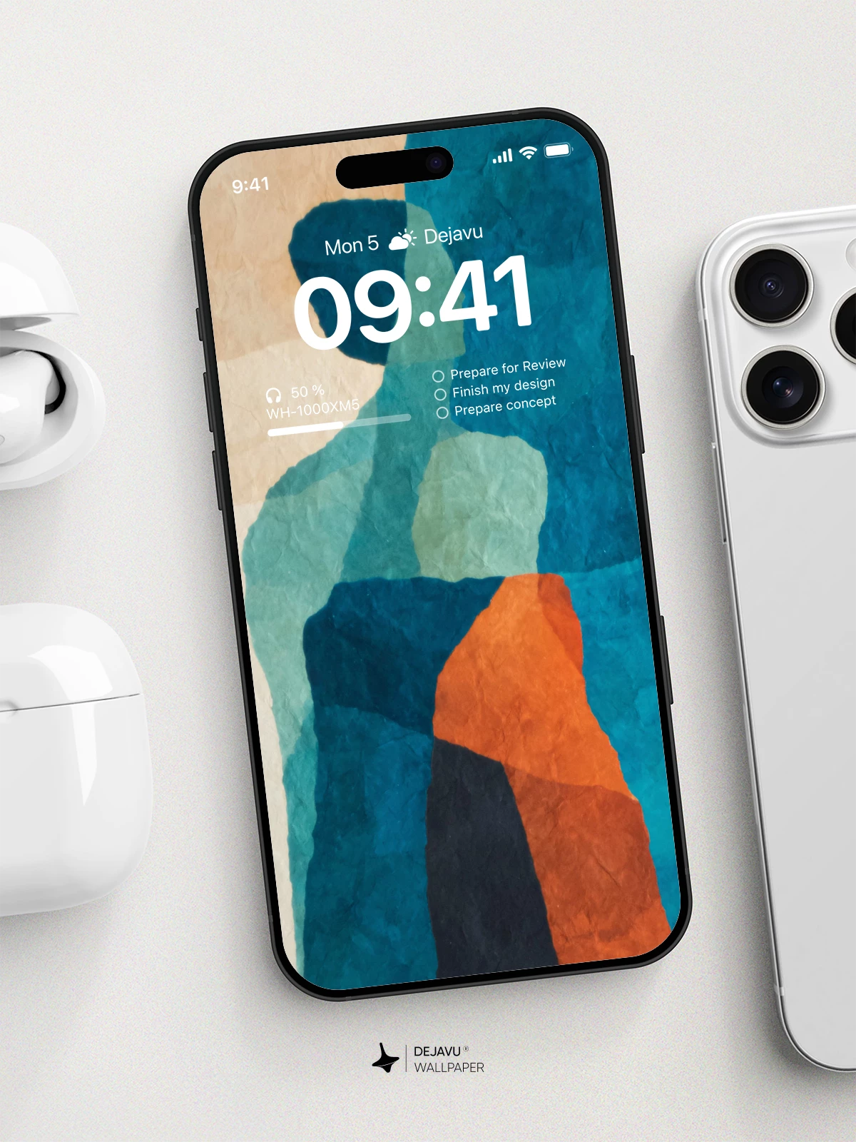 Abstract Blue and Orange Wallpaper 4K for iPhone Lock Screen