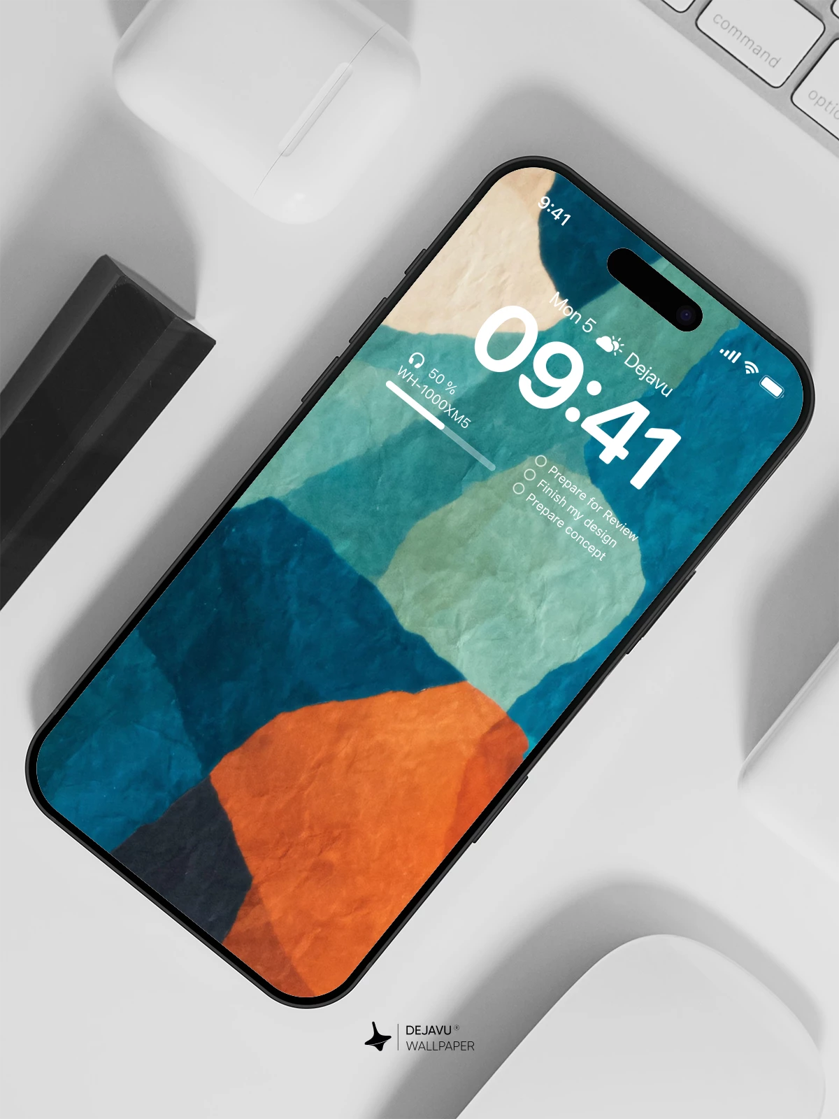Abstract Blue and Orange Wallpaper 4K for iPhone Lock Screen