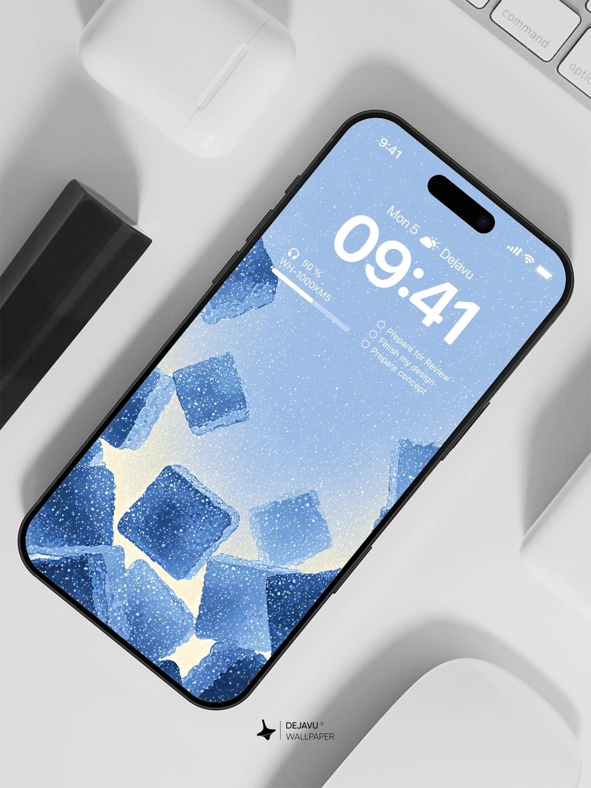 Blue Ice Cube Wallpaper 4K for iPhone Lock Screen