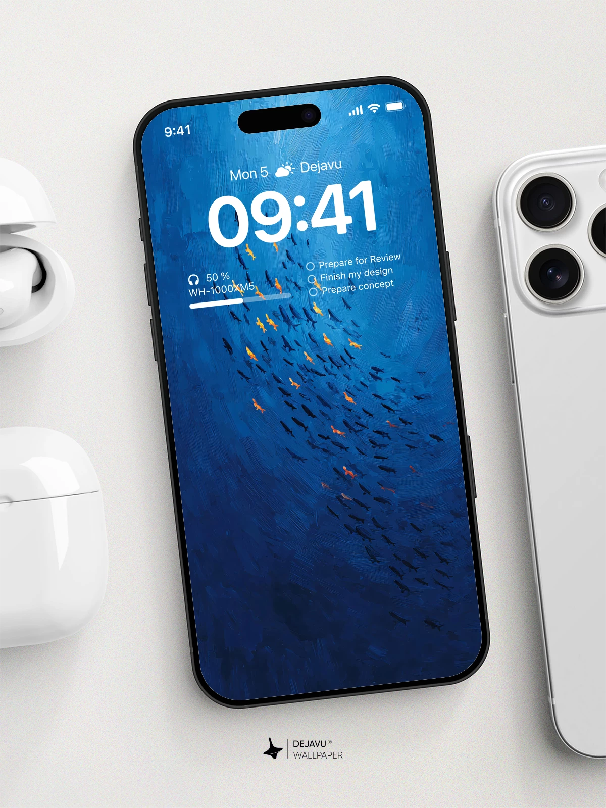 Blue Ocean Fish School Wallpaper 4K for iPhone Lock Screen