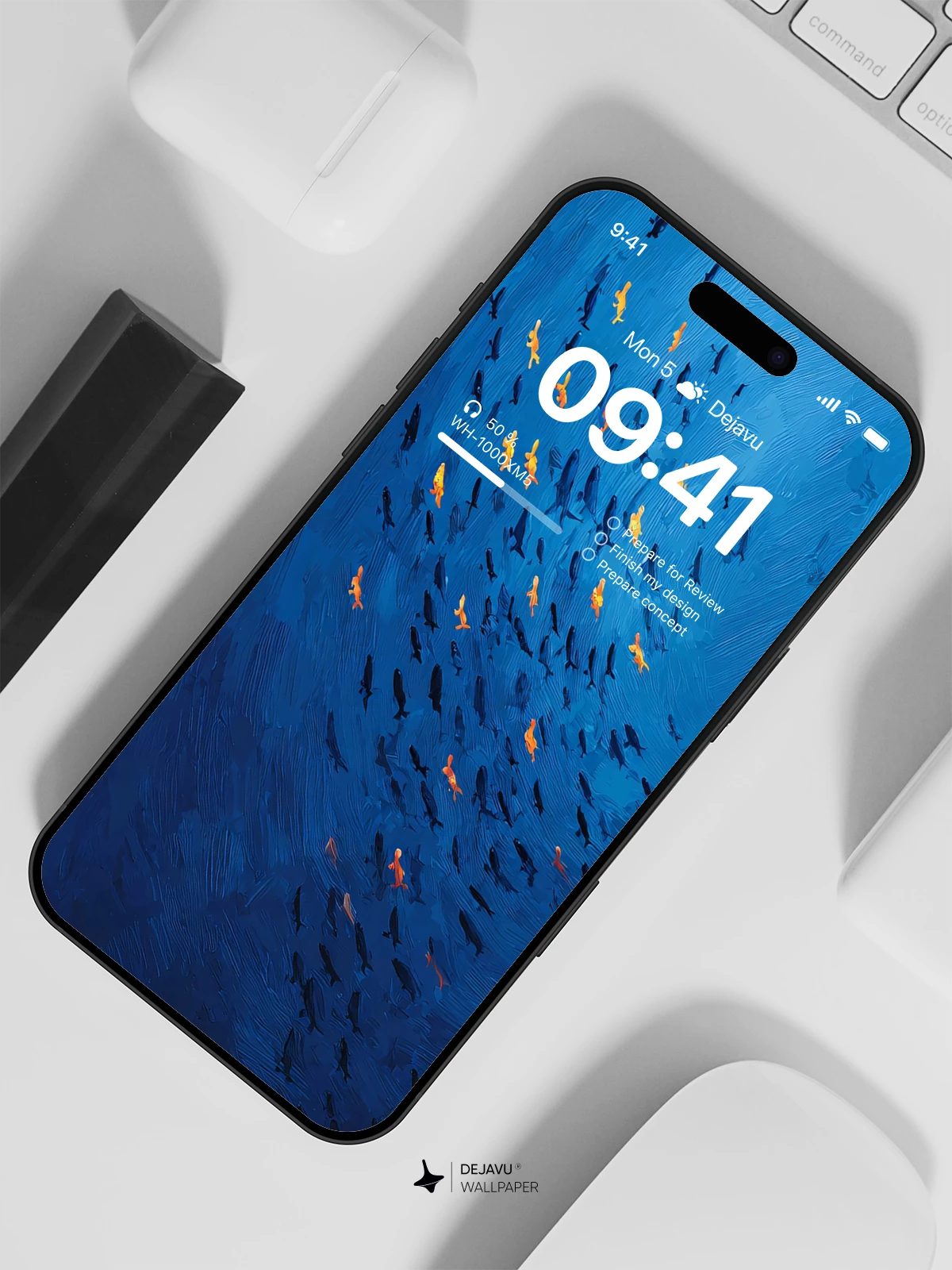 Blue Ocean Fish School Wallpaper 4K for iPhone Lock Screen