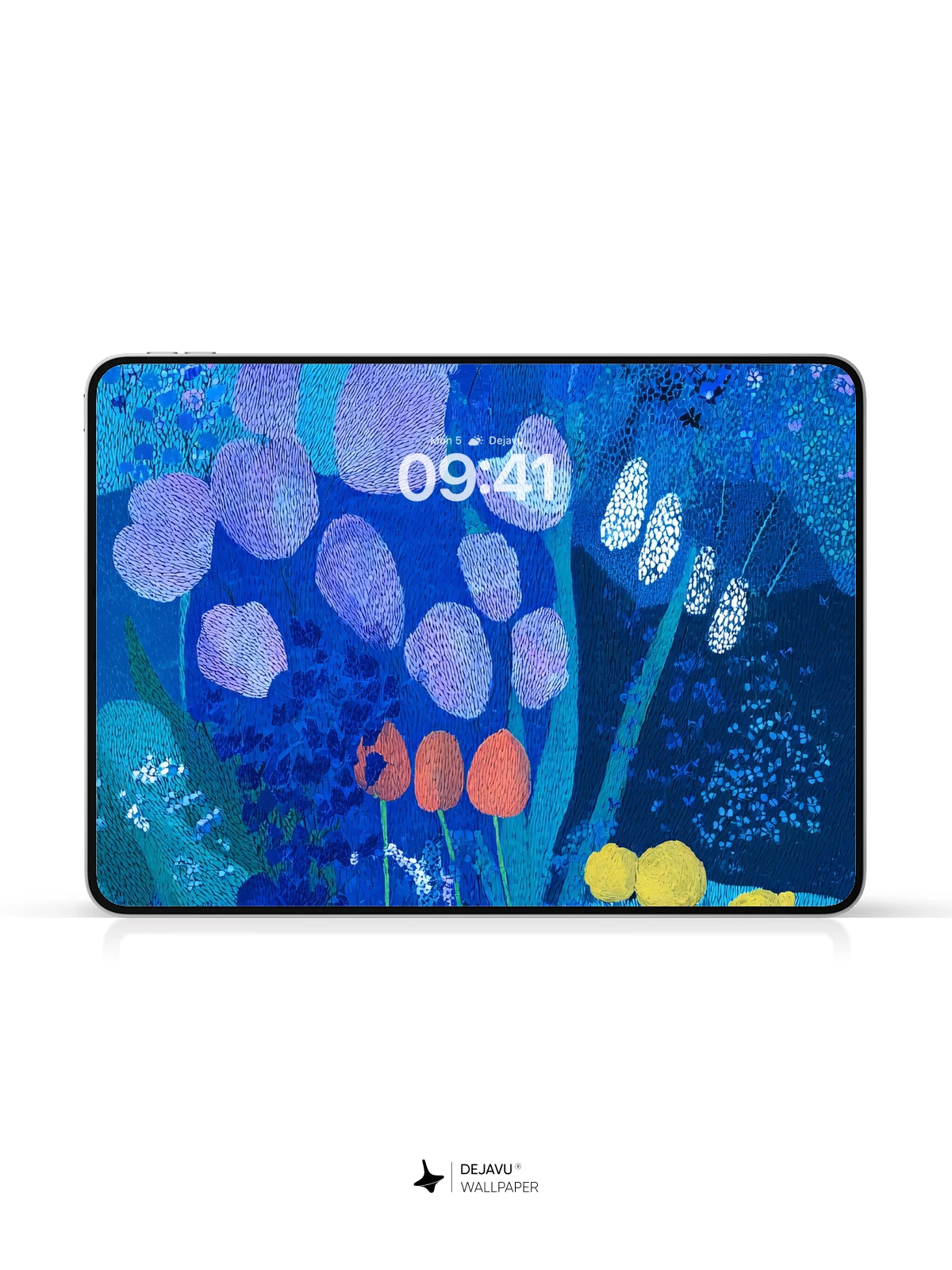 Abstract Blue Floral Wallpaper 4K for iPhone Lock Screen