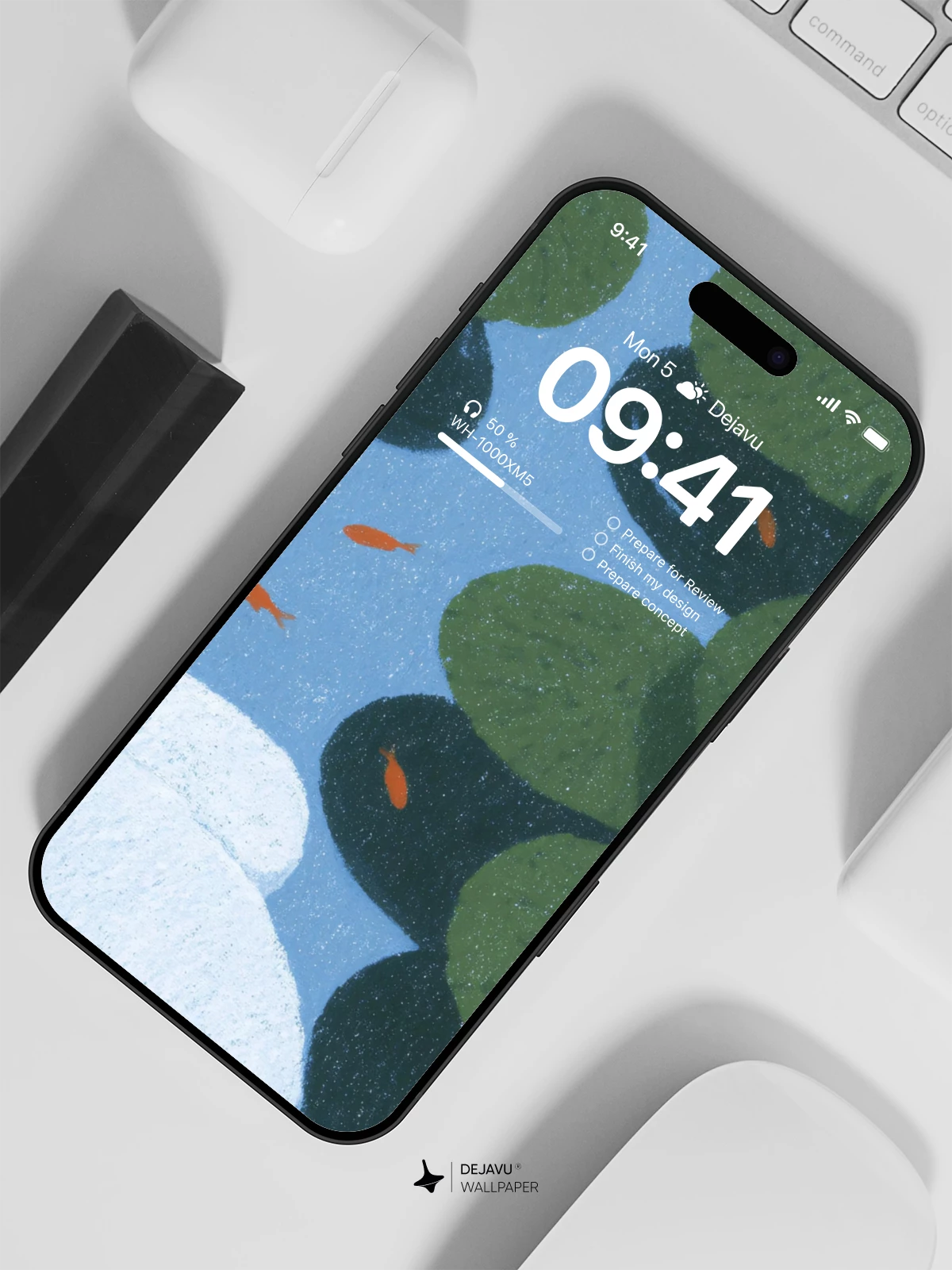 Koi Fish Pond Wallpaper 4K for iPhone Lock Screen