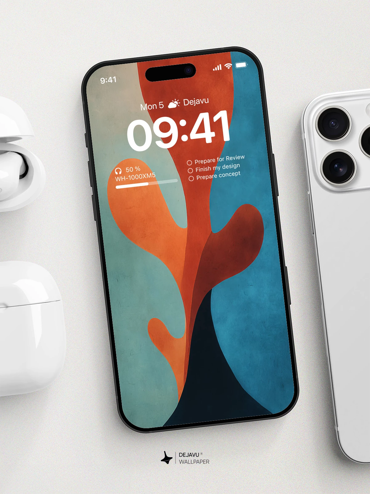 Abstract Orange Blue Wallpaper 4K for iPhone Lock Screen