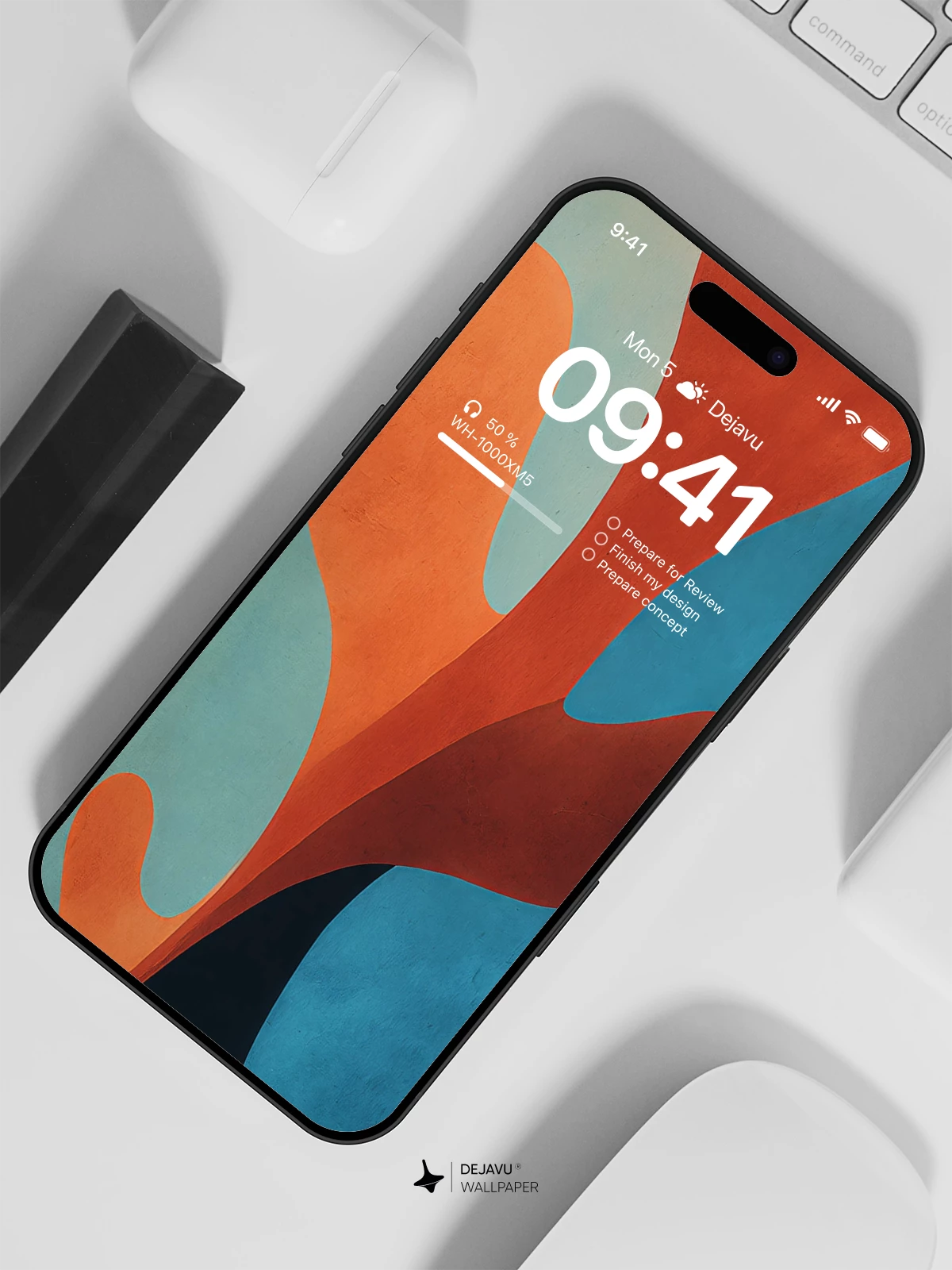 Abstract Orange Blue Wallpaper 4K for iPhone Lock Screen