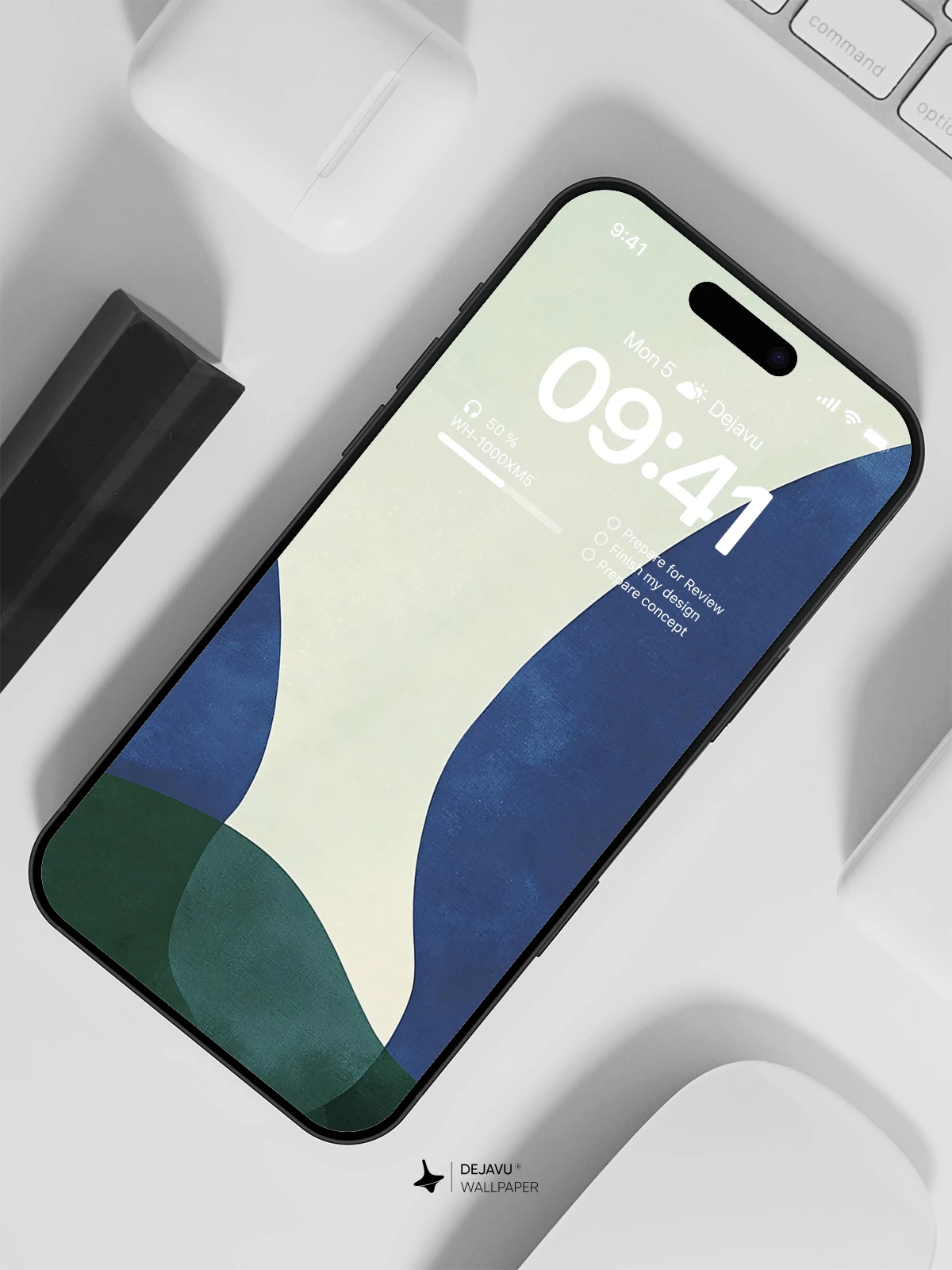 Abstract Blue Green Wallpaper 4K for iPhone Lock Screen