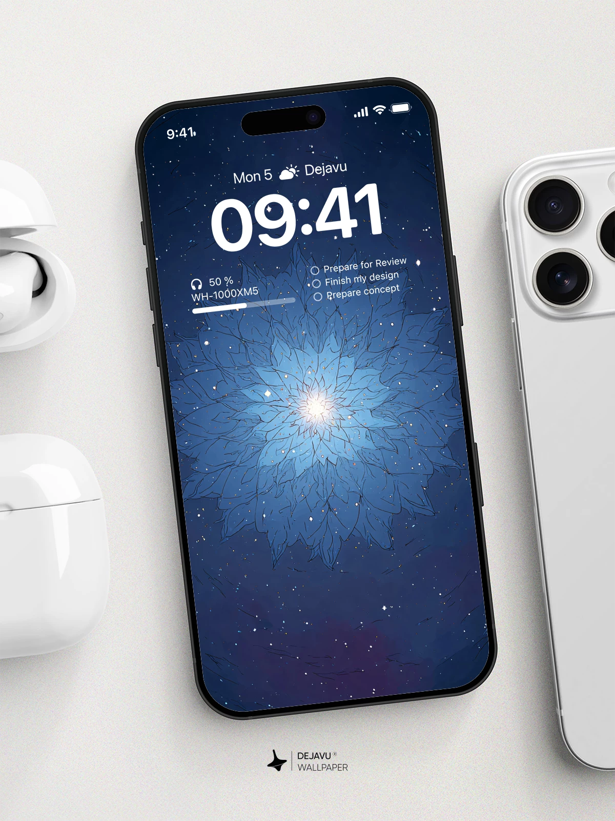 Blue Flower Galaxy Wallpaper 4K for iPhone Lock Screen