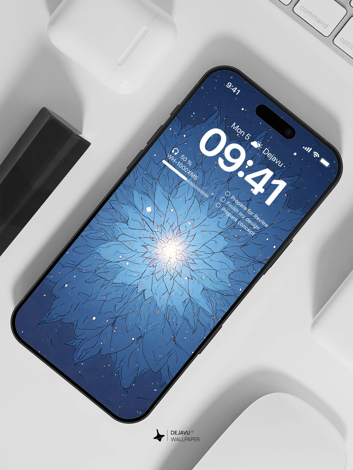 Blue Flower Galaxy Wallpaper 4K for iPhone Lock Screen