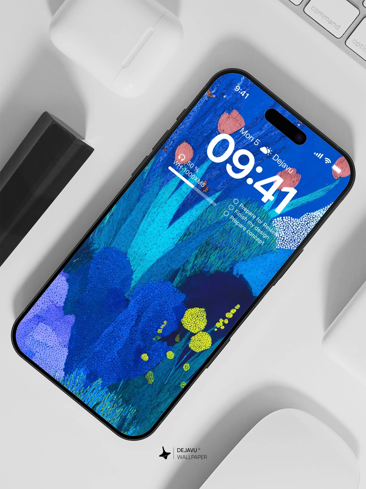 Blue Abstract Art Wallpaper 4K for iPhone Lock Screen