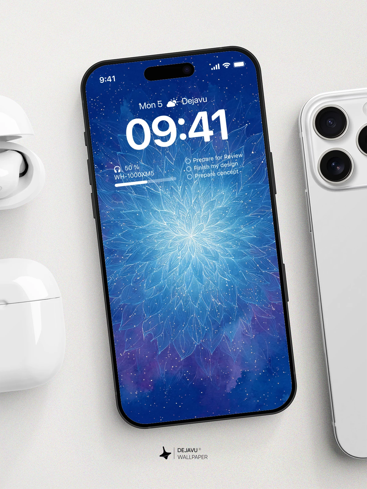 Blue Flower Mandala Wallpaper 4K for iPhone Lock Screen