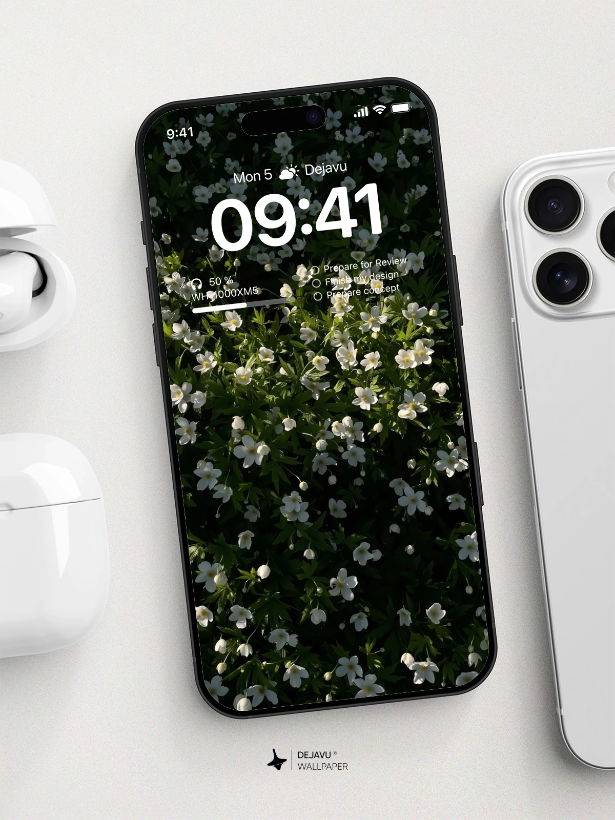 White Flowers Wallpaper 4K for iPhone Lock Screen