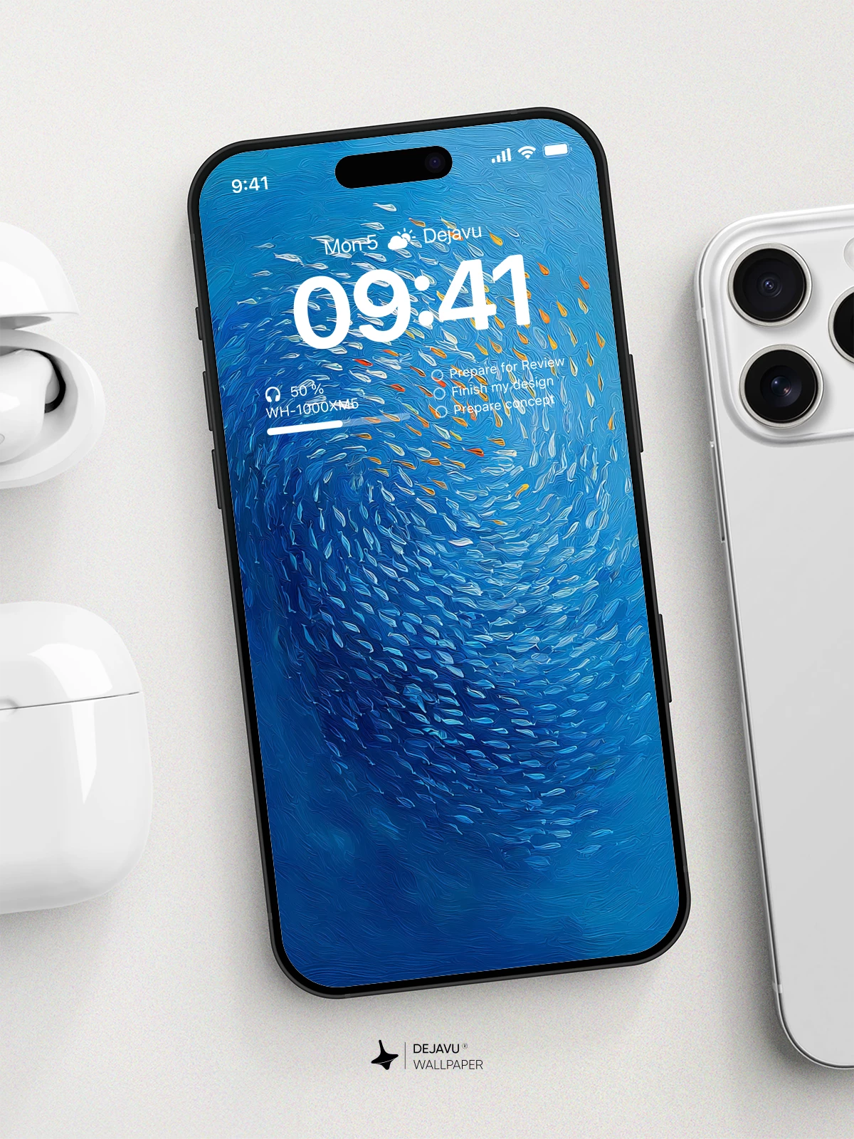 Blue Ocean Fish School Wallpaper 4K for iPhone Lock Screen
