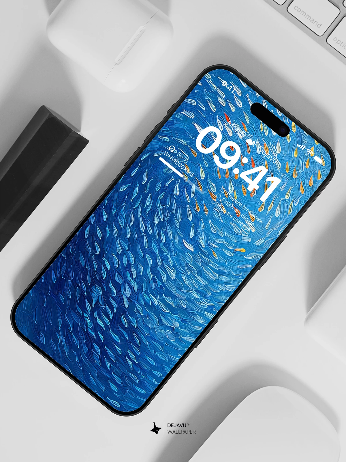 Blue Ocean Fish School Wallpaper 4K for iPhone Lock Screen