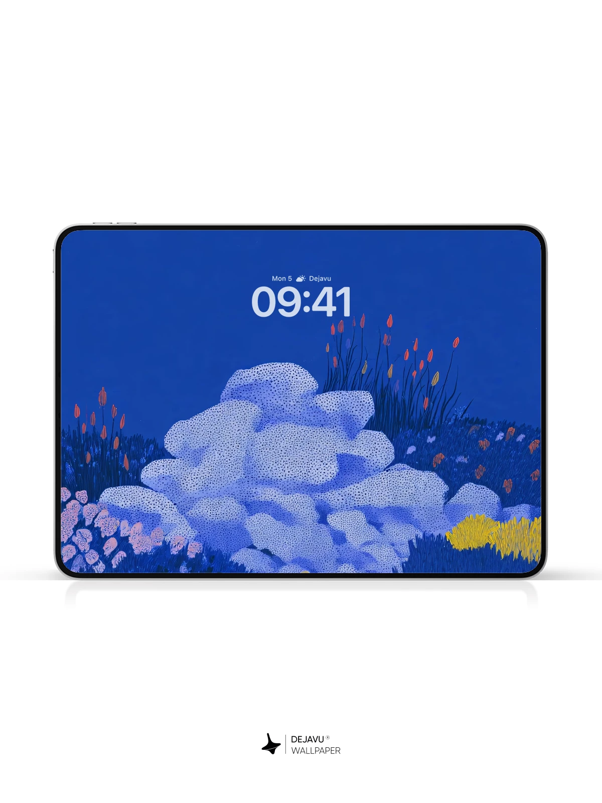 Blue Floral Art Wallpaper 4K for iPhone Lock Screen