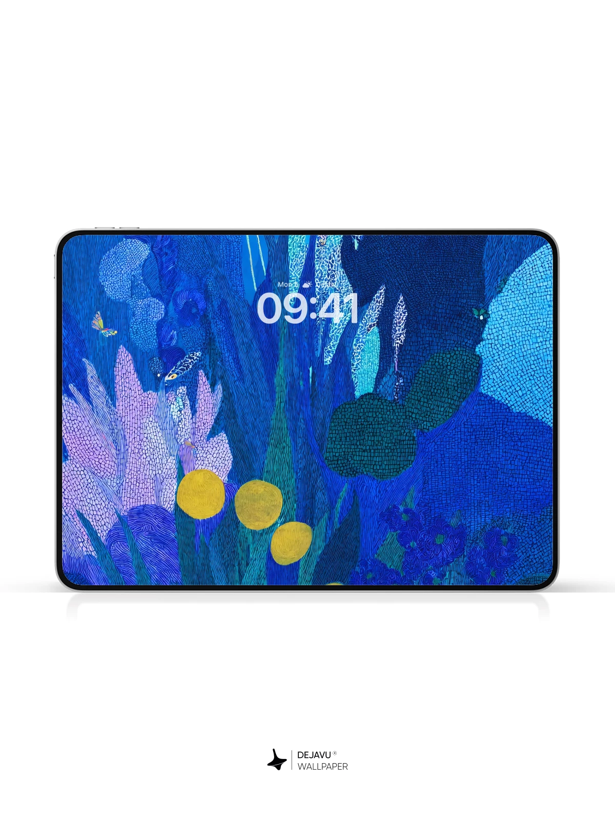 Blue Abstract Floral Wallpaper 4K for iPhone Lock Screen