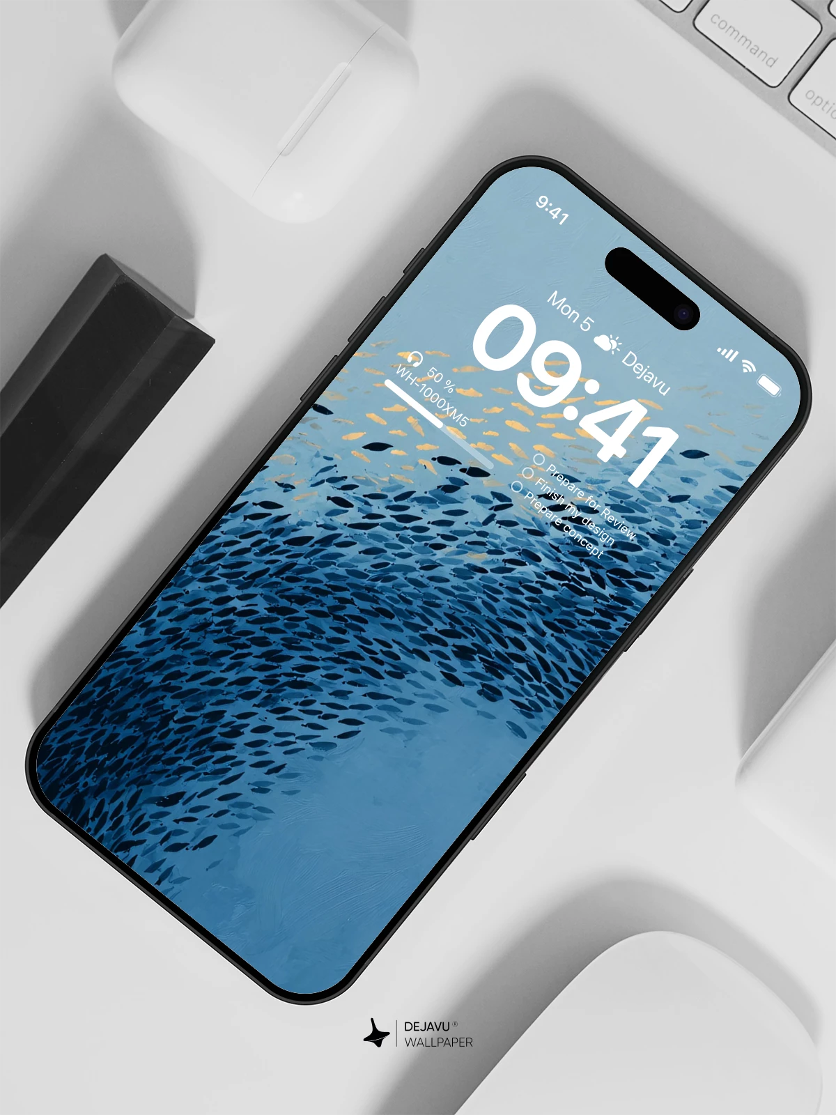 Blue Fish School Wallpaper 4K for Mobile Background