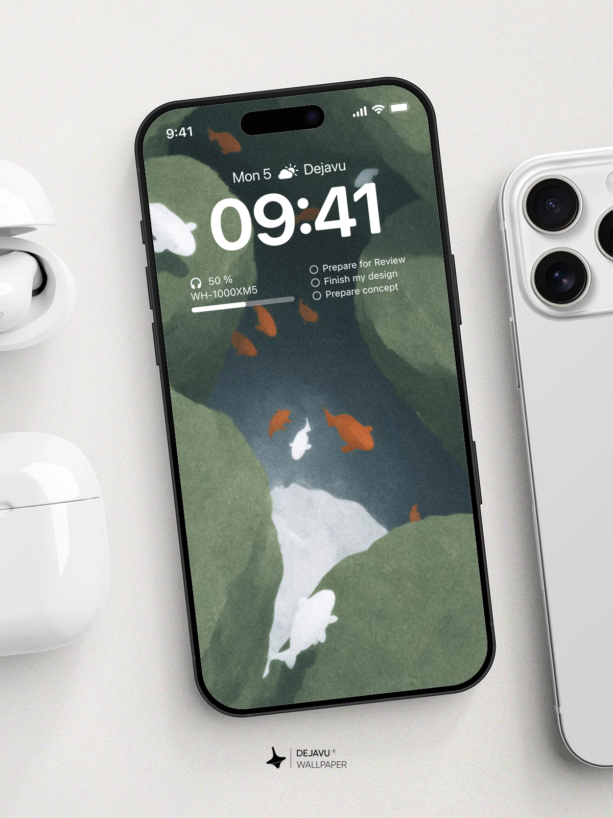 Koi Fish Pond Wallpaper 4K for iPhone Lock Screen