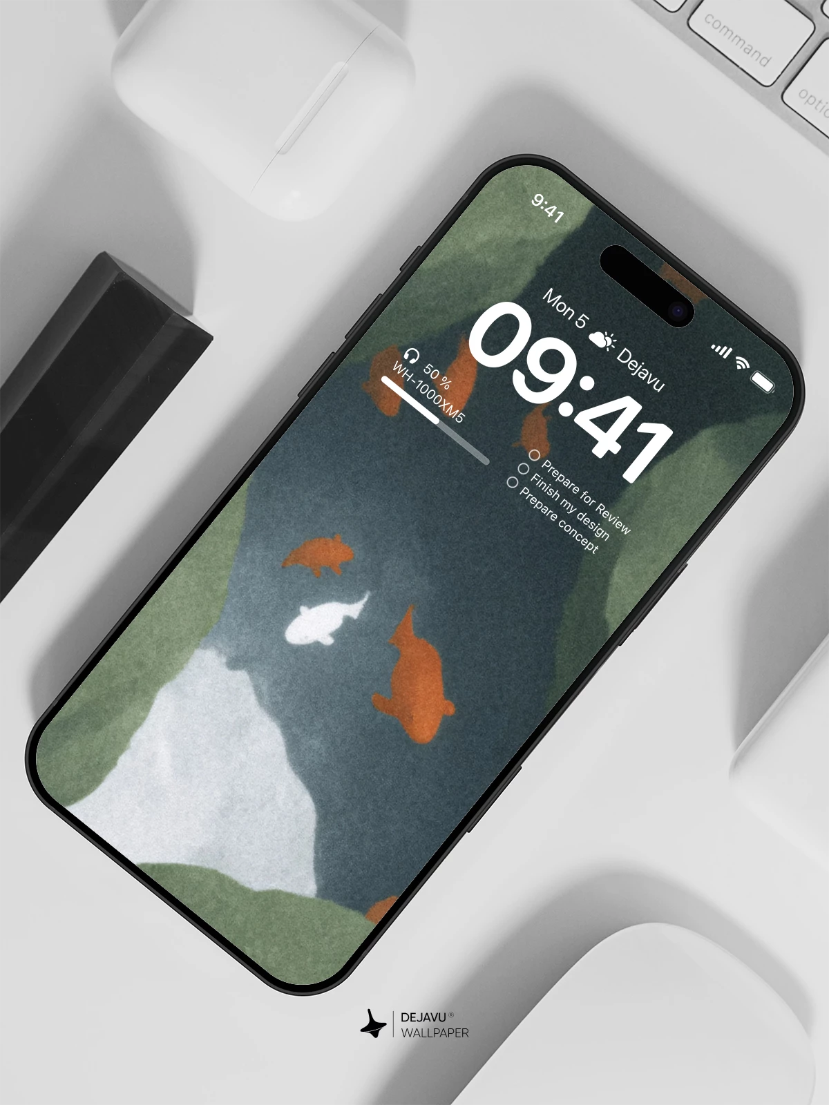 Koi Fish Pond Wallpaper 4K for iPhone Lock Screen