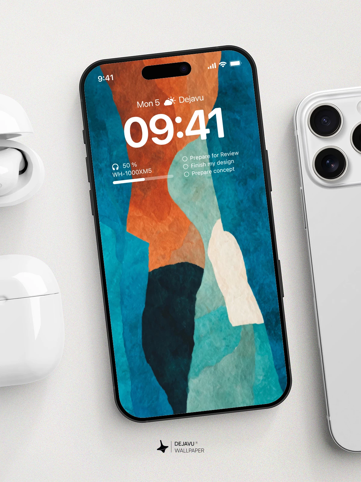 Abstract Blue and Orange Wallpaper 4K for iPhone Lock Screen