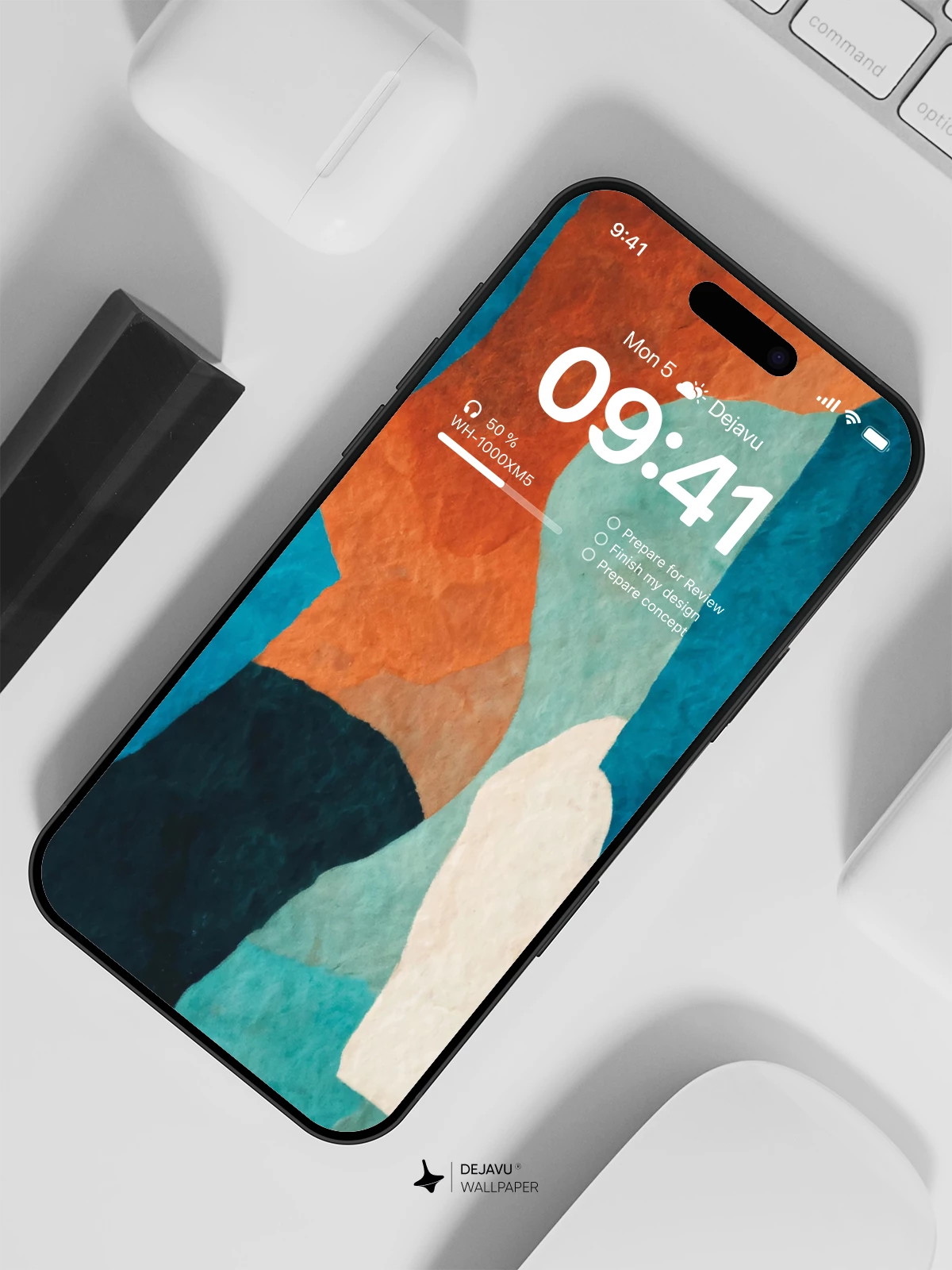 Abstract Blue and Orange Wallpaper 4K for iPhone Lock Screen