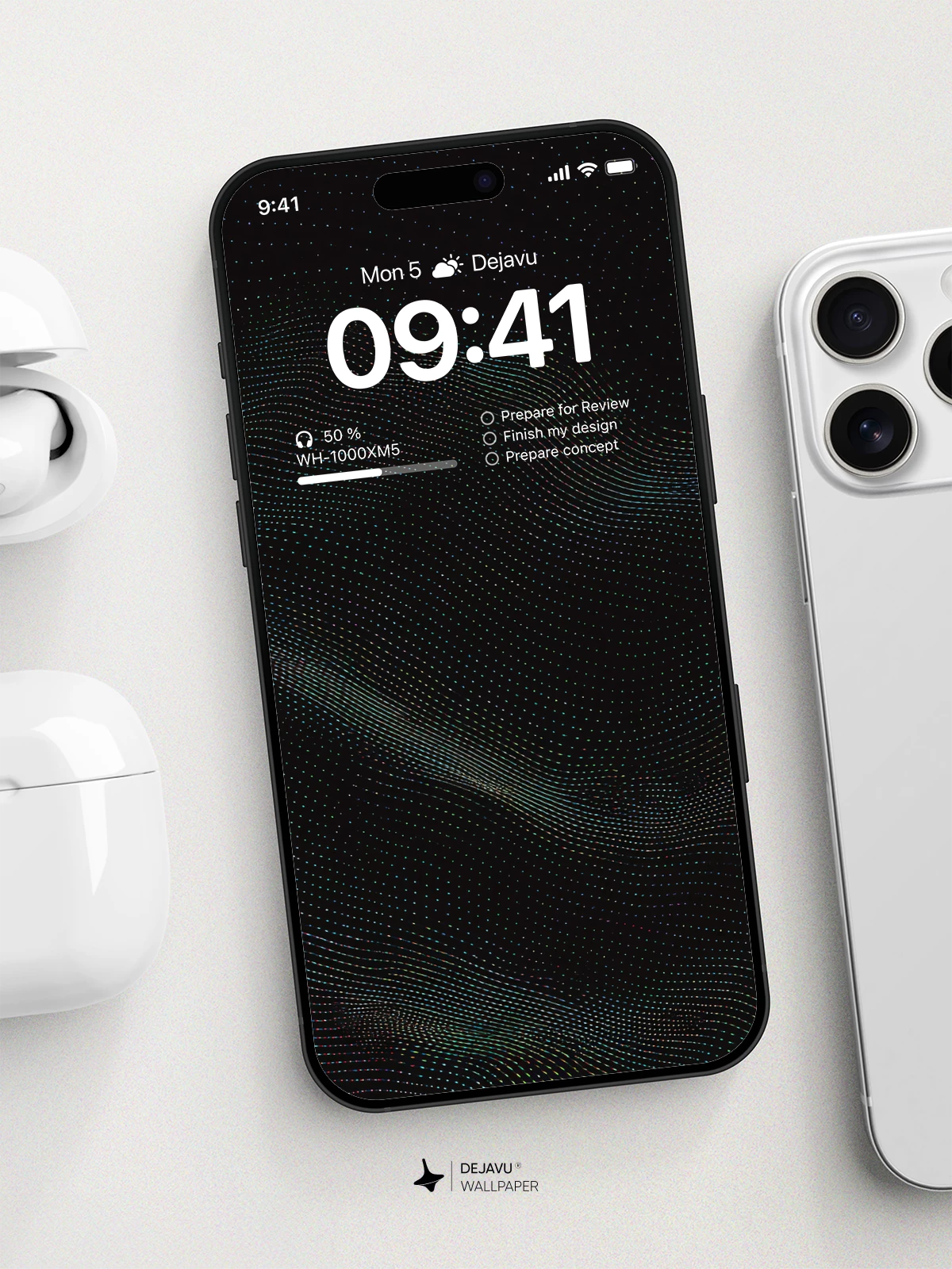 Abstract Dotted Wave Wallpaper 4K for iPhone Lock Screen