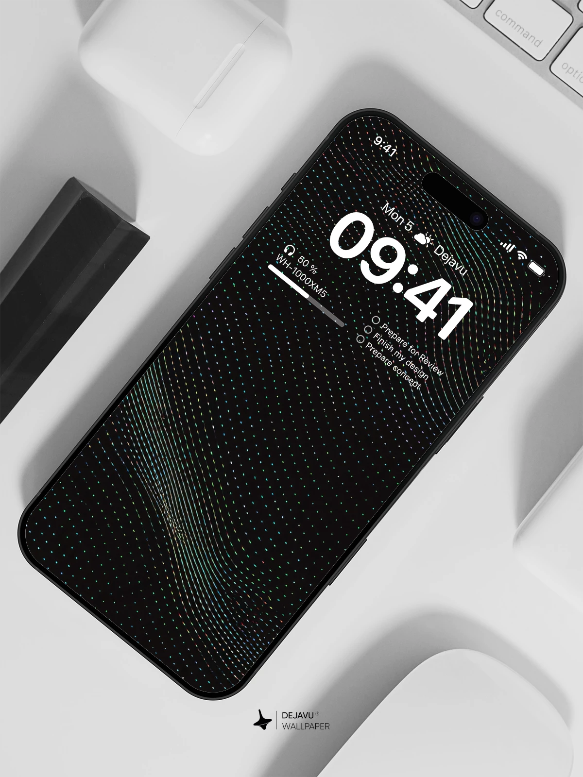 Abstract Dotted Wave Wallpaper 4K for iPhone Lock Screen