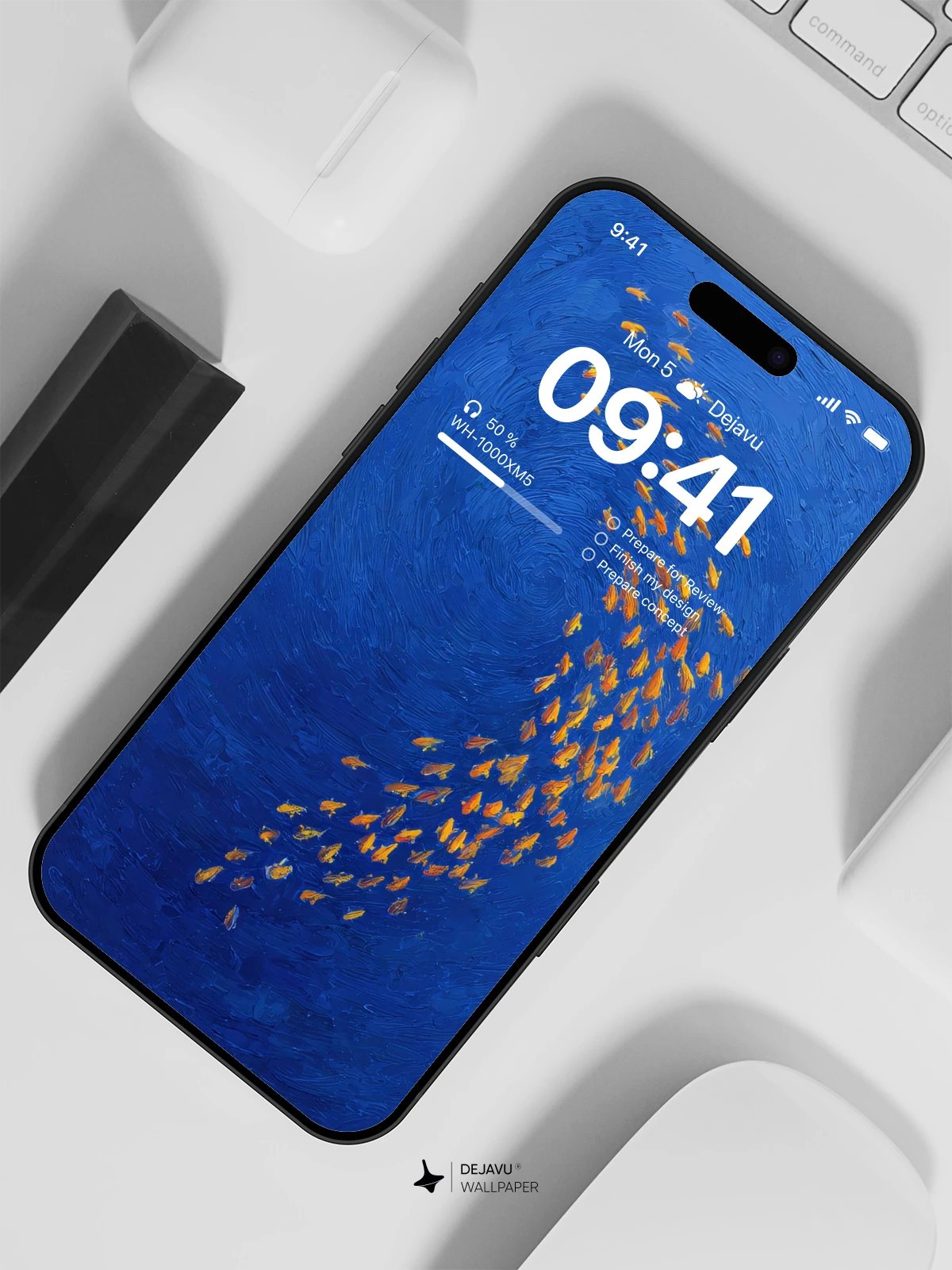 Blue and Yellow Fish Wallpaper 4K for iPhone Lock Screen