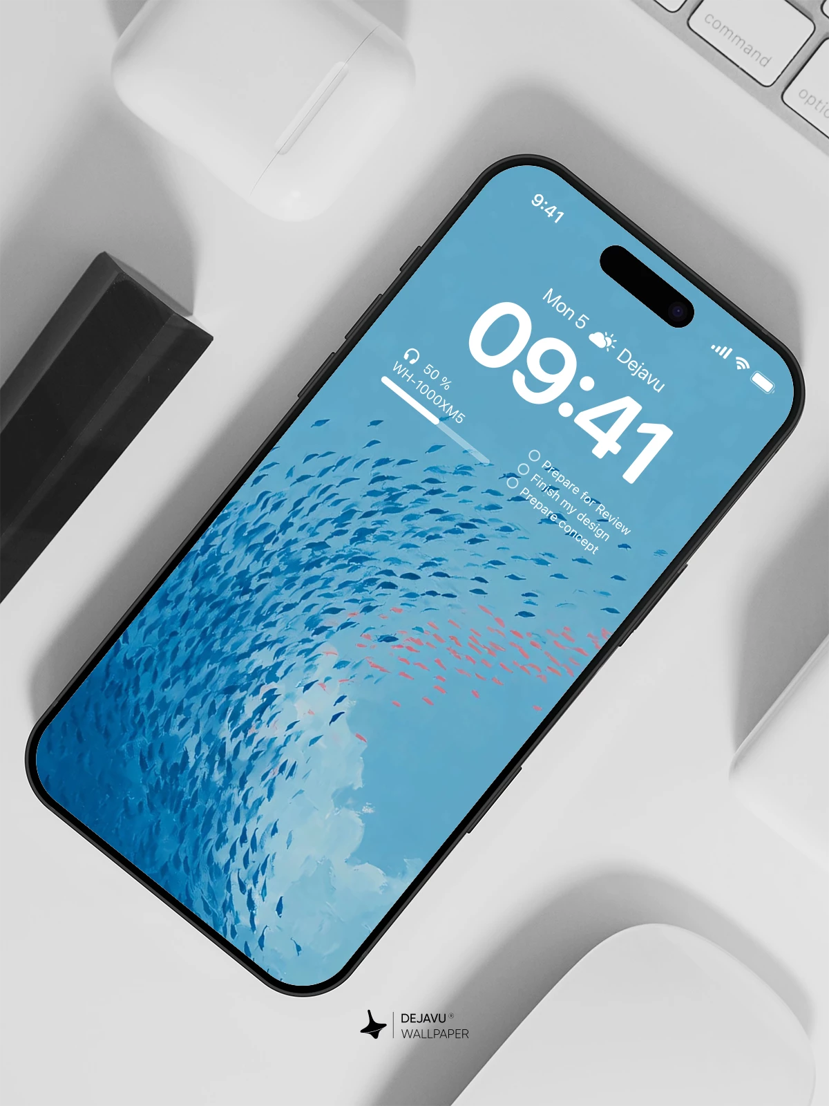 Blue Fish School Wallpaper 4K for Mobile Background