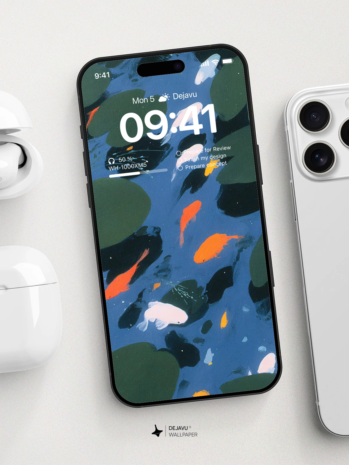 Koi Fish Pond Wallpaper 4K for iPhone Lock Screen