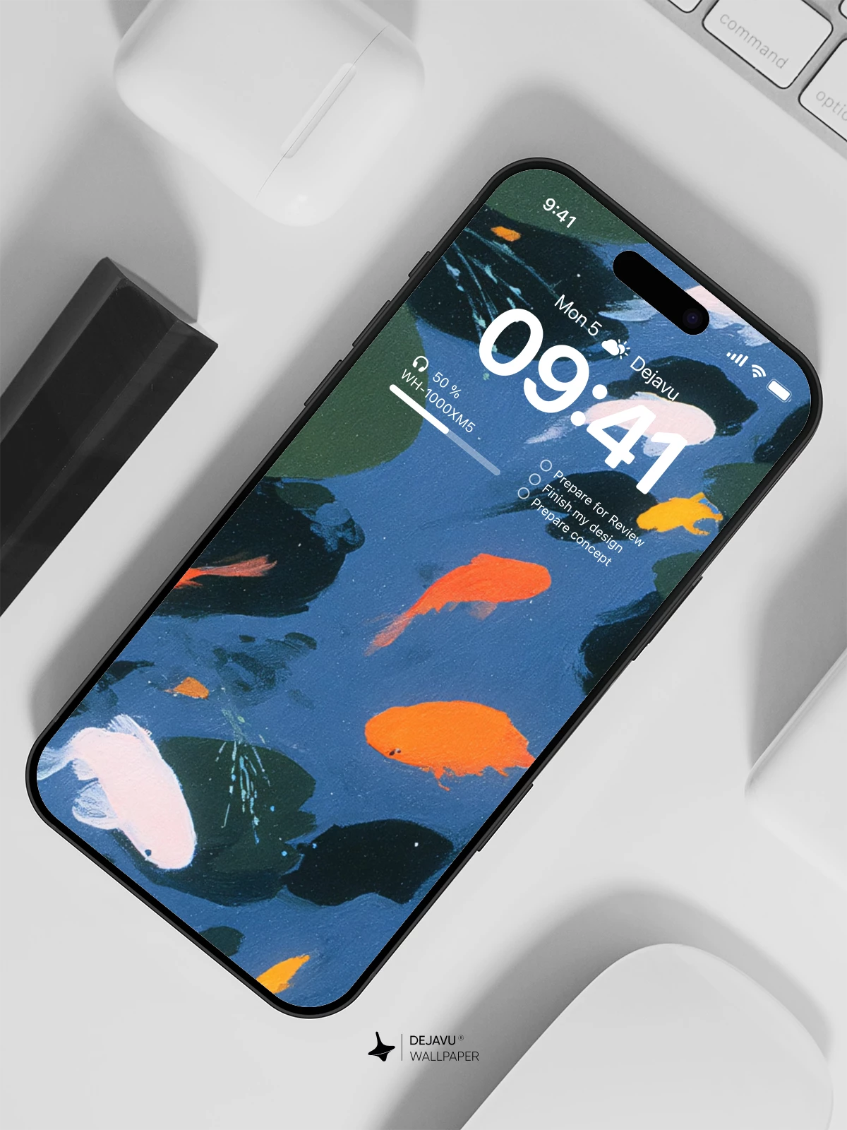 Koi Fish Pond Wallpaper 4K for iPhone Lock Screen