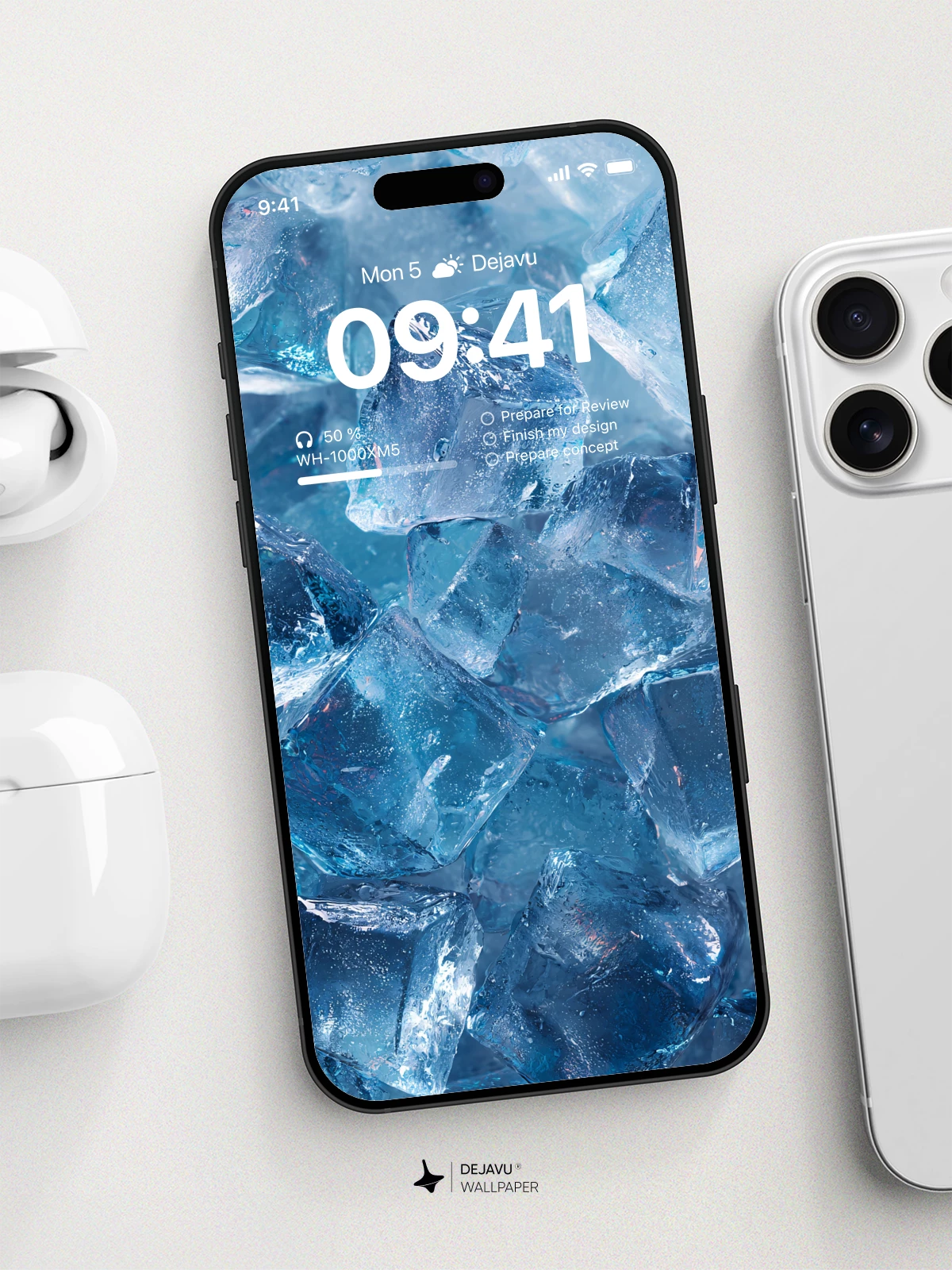 Blue Ice Cubes Wallpaper 4K for iPhone Lock Screen