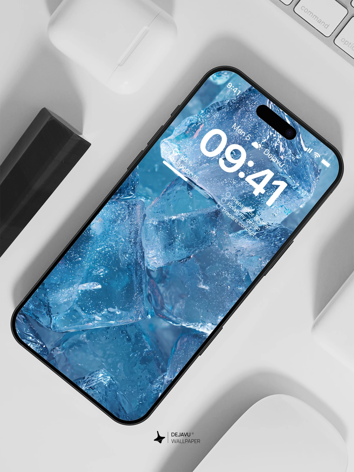 Blue Ice Cubes Wallpaper 4K for iPhone Lock Screen